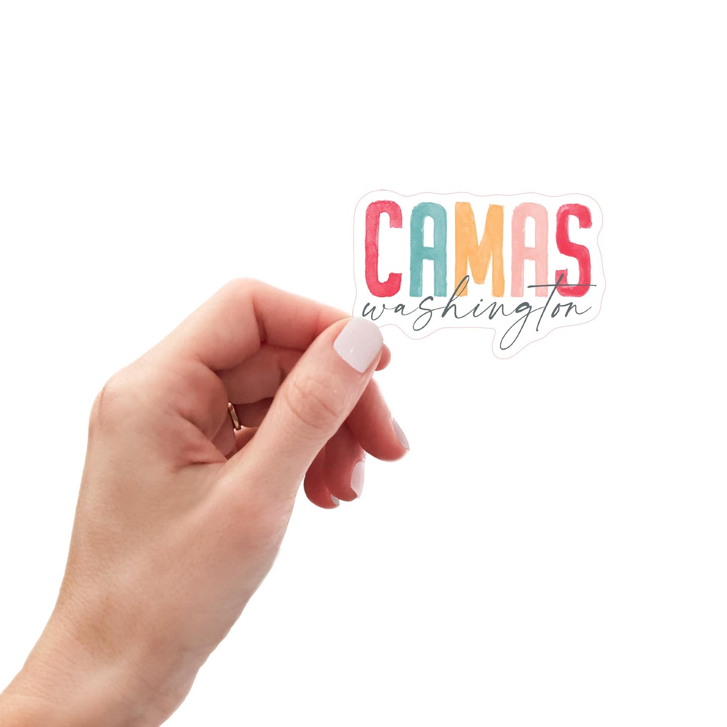 Vinyl Magnet-Watercolor City Camas Washington -0