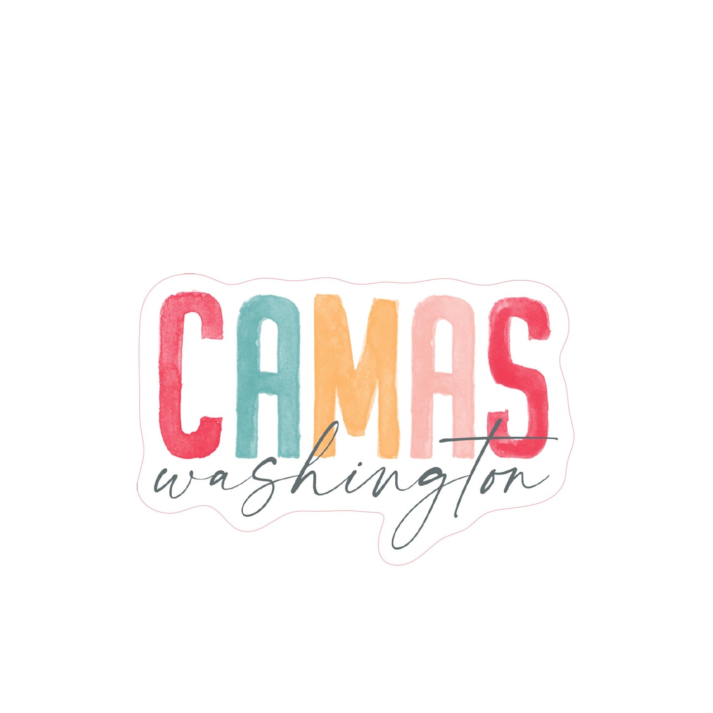 Vinyl Magnet-Watercolor City Camas Washington -2