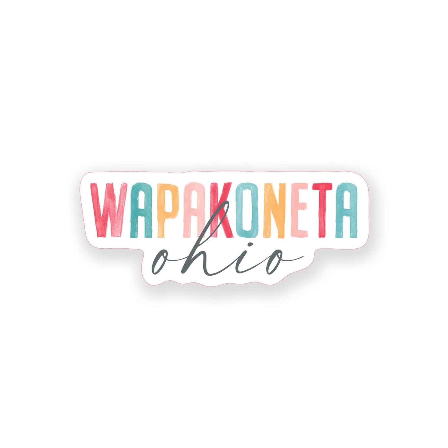 Vinyl Magnet-Watercolor City Wapakoneta Ohio -0