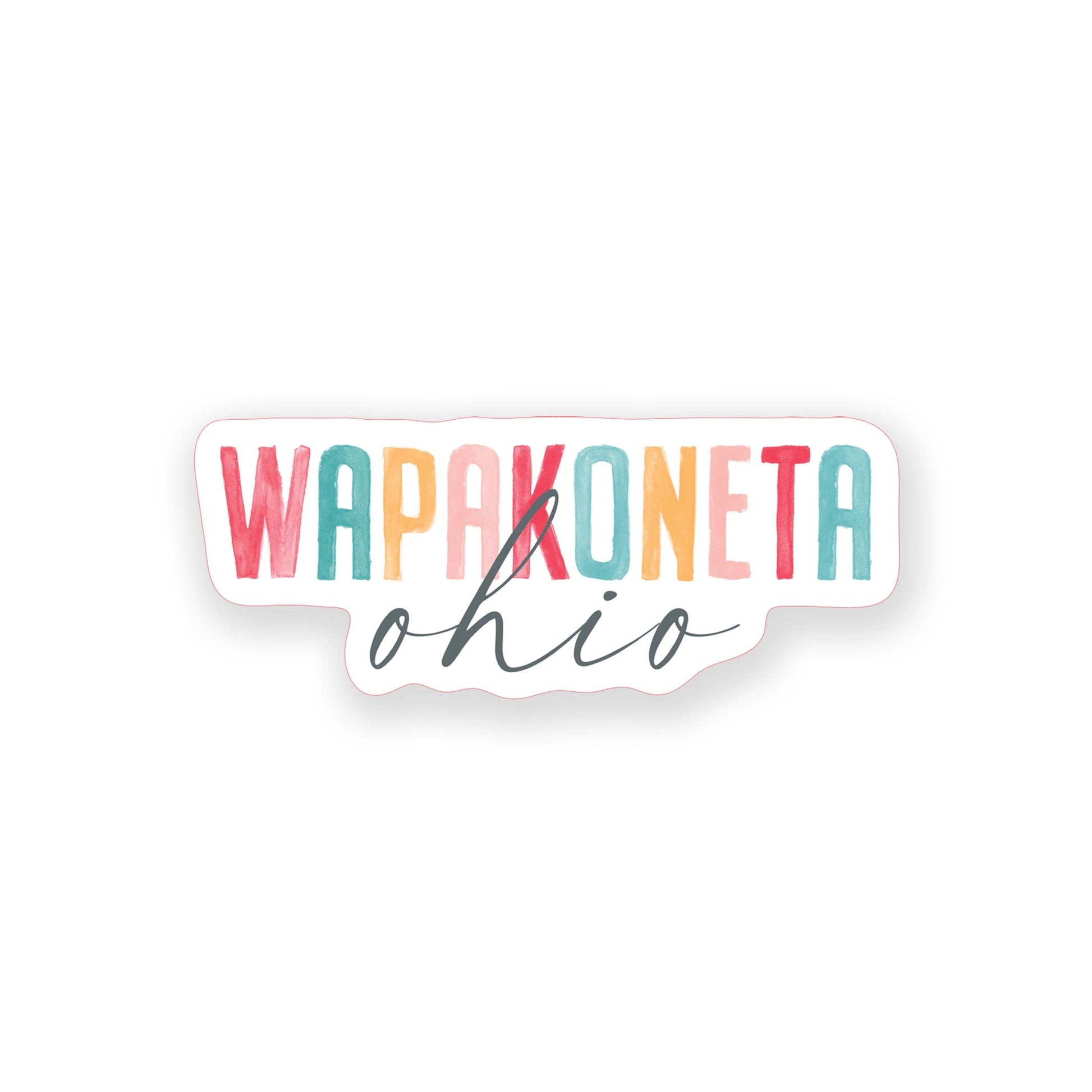 Vinyl Magnet-Watercolor City Wapakoneta Ohio -0