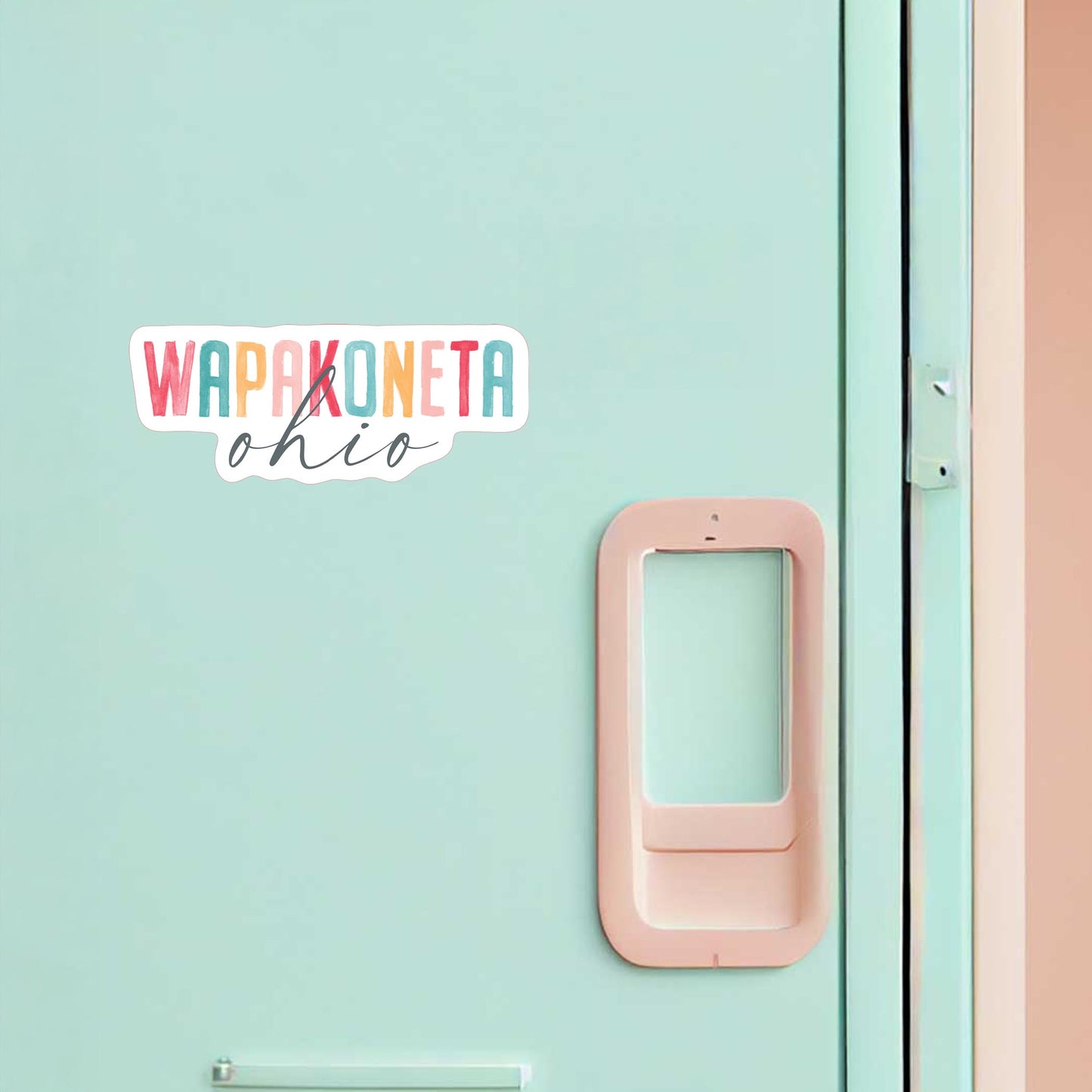 Vinyl Magnet-Watercolor City Wapakoneta Ohio -1