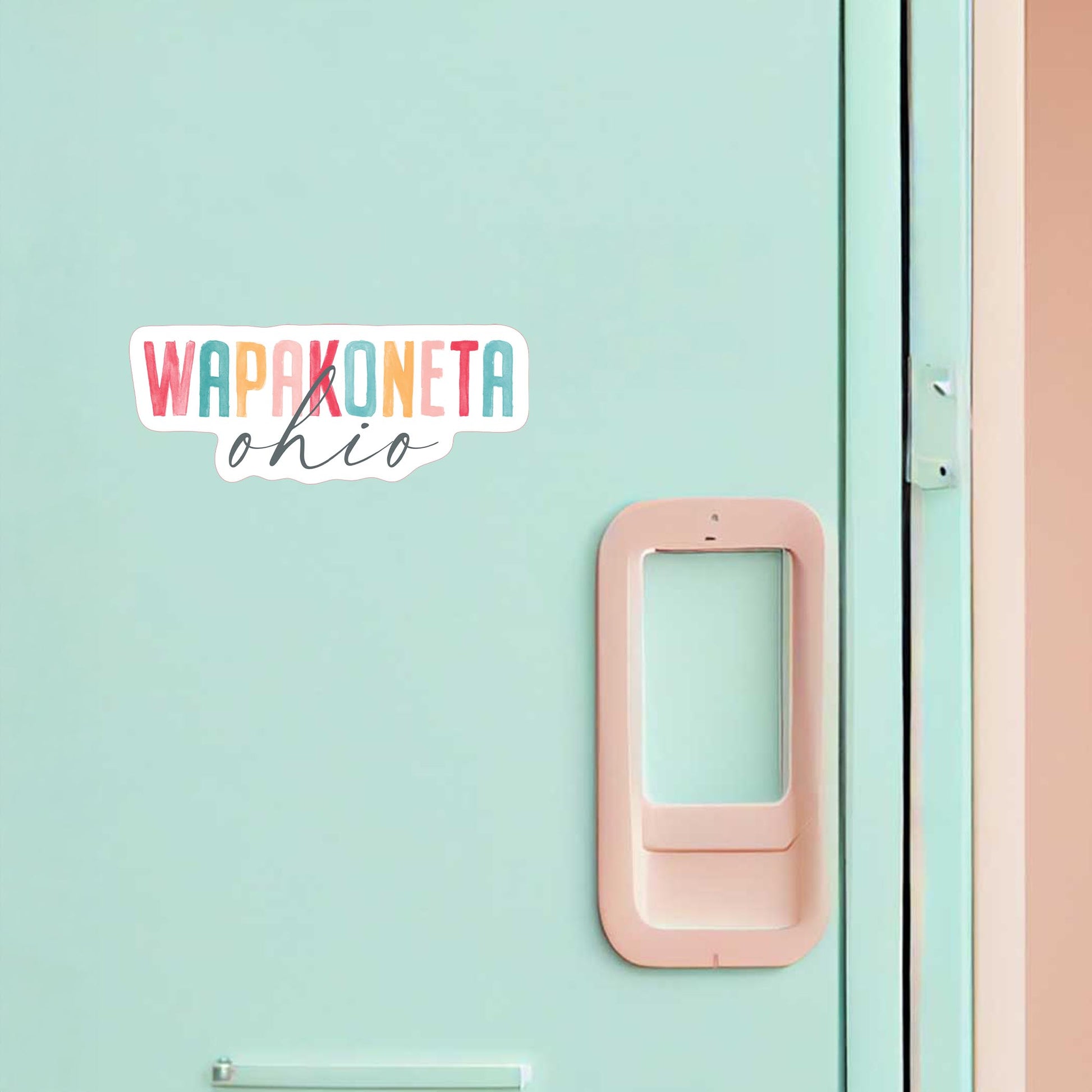 Vinyl Magnet-Watercolor City Wapakoneta Ohio -1