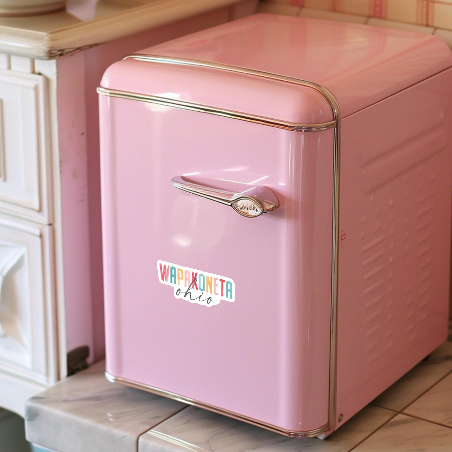 Vinyl Magnet-Watercolor City Wapakoneta Ohio -2