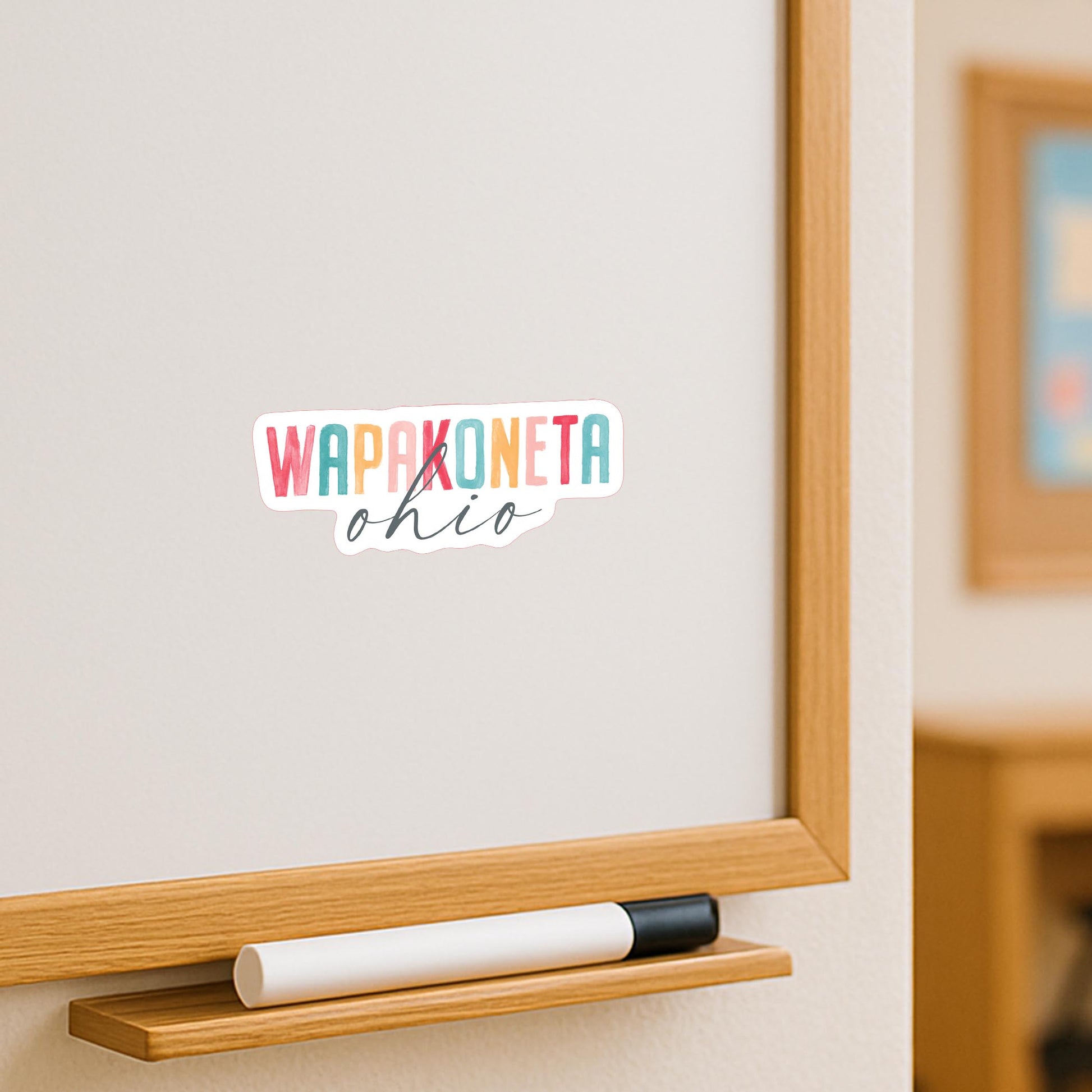 Vinyl Magnet-Watercolor City Wapakoneta Ohio -3