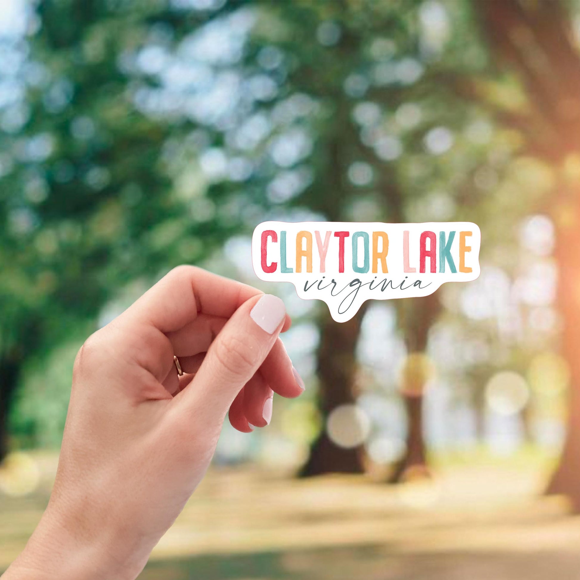 Vinyl Magnet-Watercolor City Claytor Lake Virginia -1