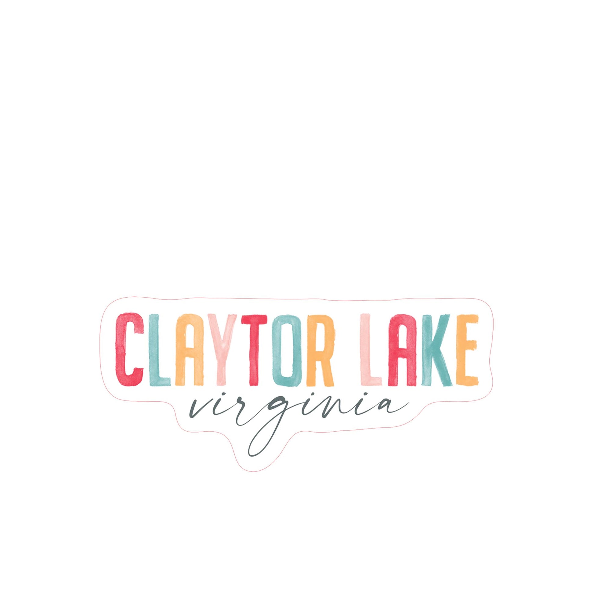 Vinyl Magnet-Watercolor City Claytor Lake Virginia -2