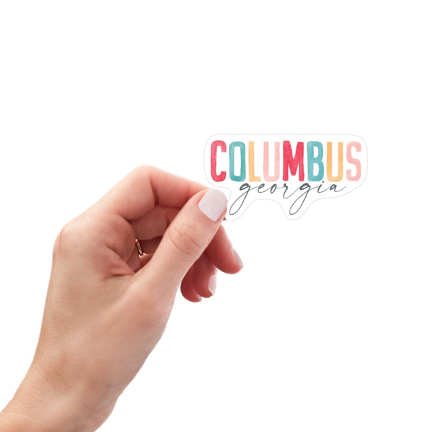 Vinyl Magnet-Watercolor City Columbus Georgia -0