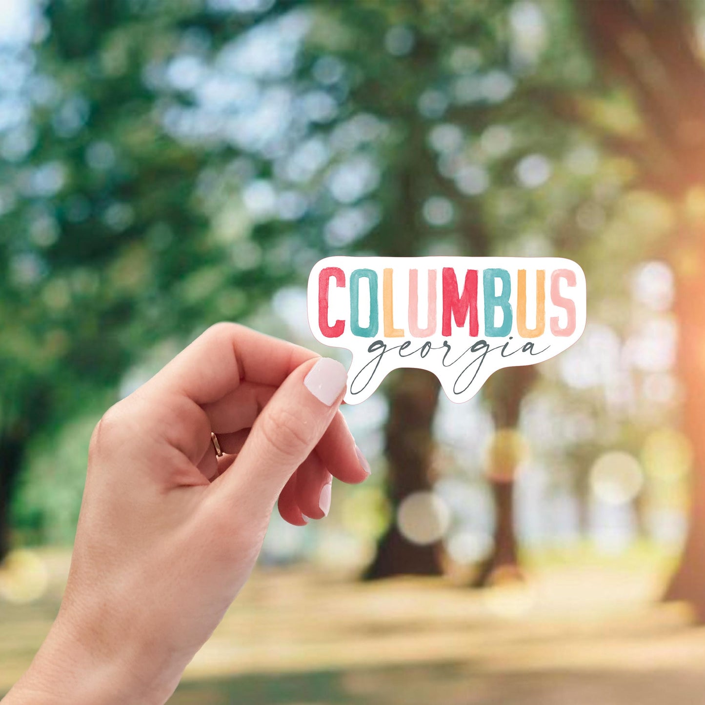 Vinyl Magnet-Watercolor City Columbus Georgia -1