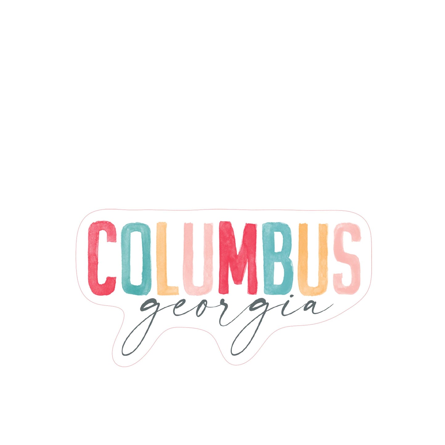 Vinyl Magnet-Watercolor City Columbus Georgia -2