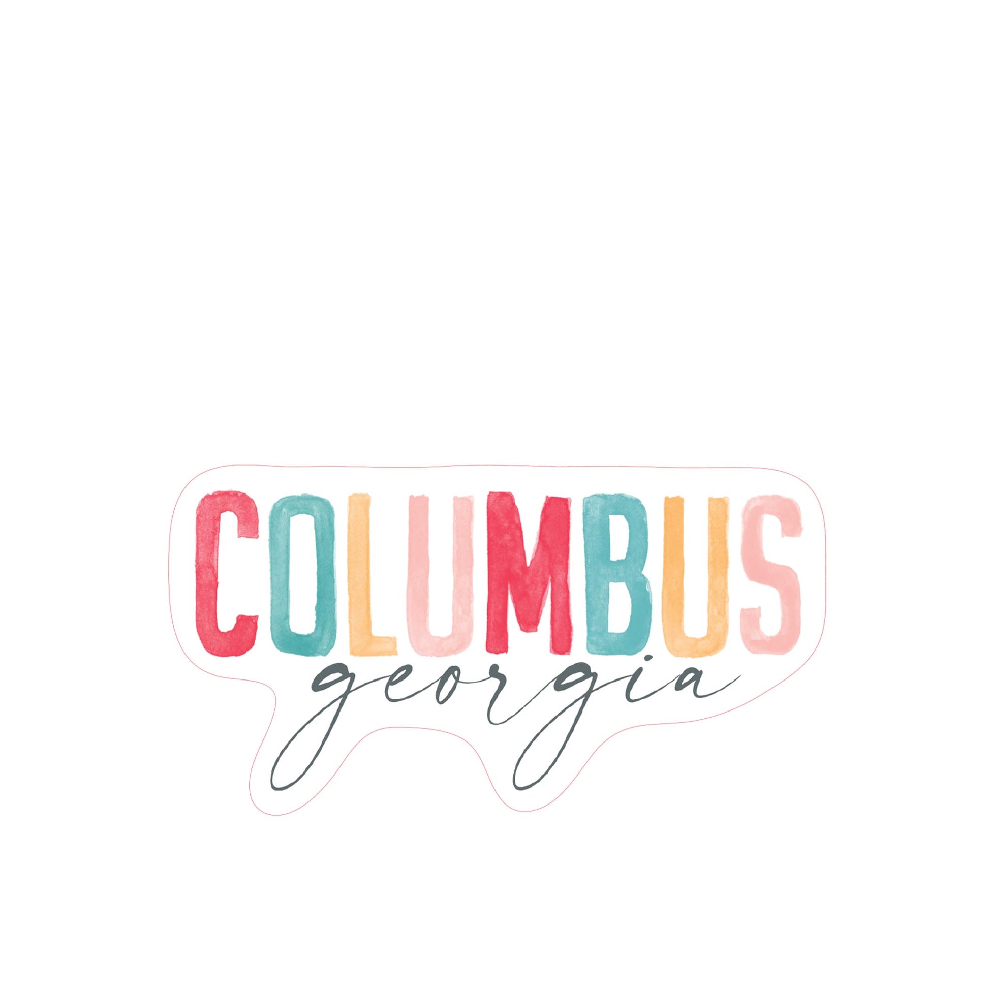 Vinyl Magnet-Watercolor City Columbus Georgia -2