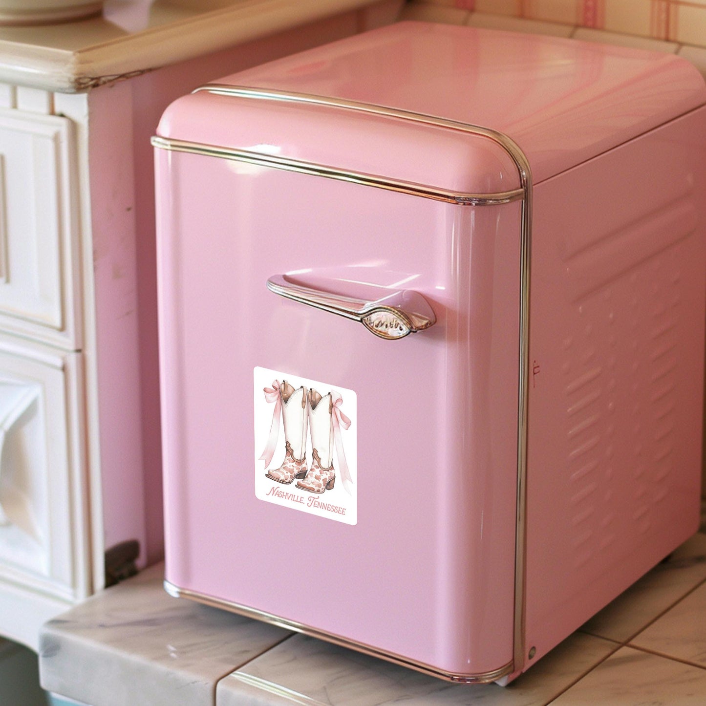 Vinyl Magnet-Love+Local Coquette Cowgirl Boots -2