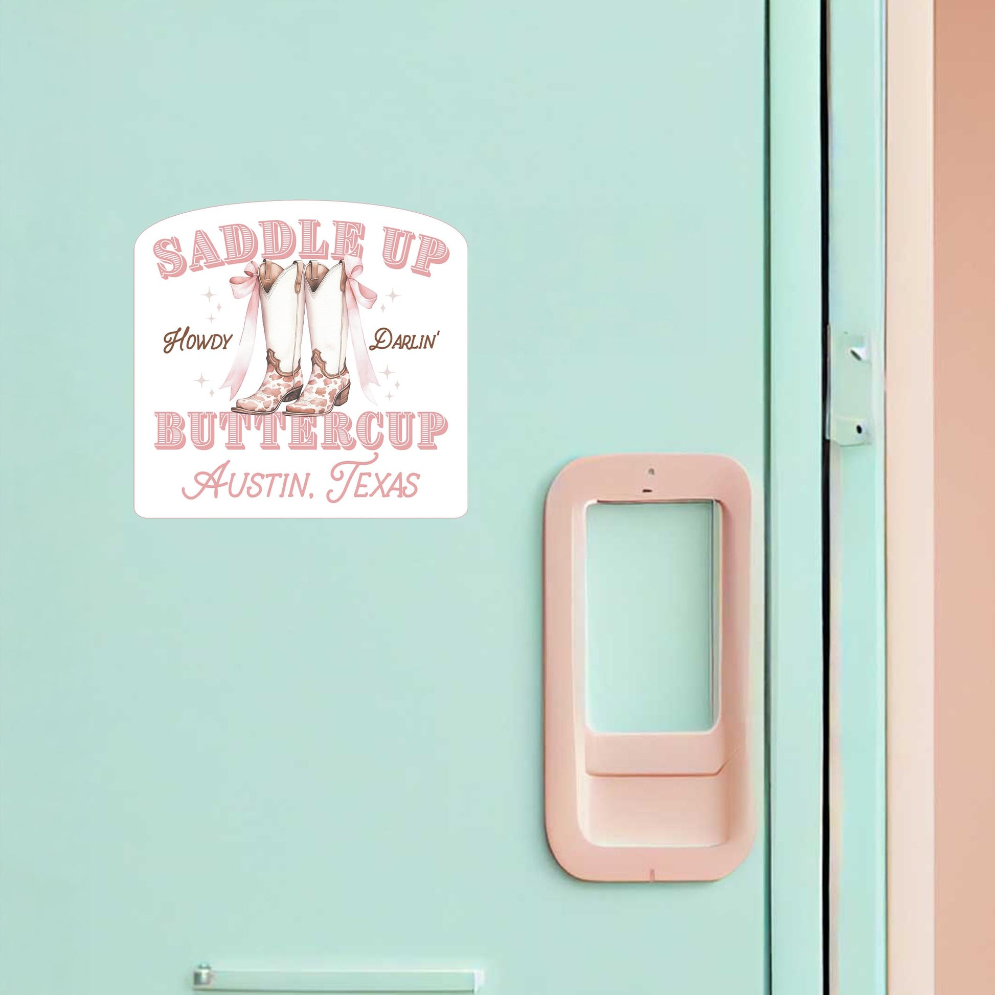 Vinyl Magnet-Love+Local Coquette Cowgirl Saddle Up -1