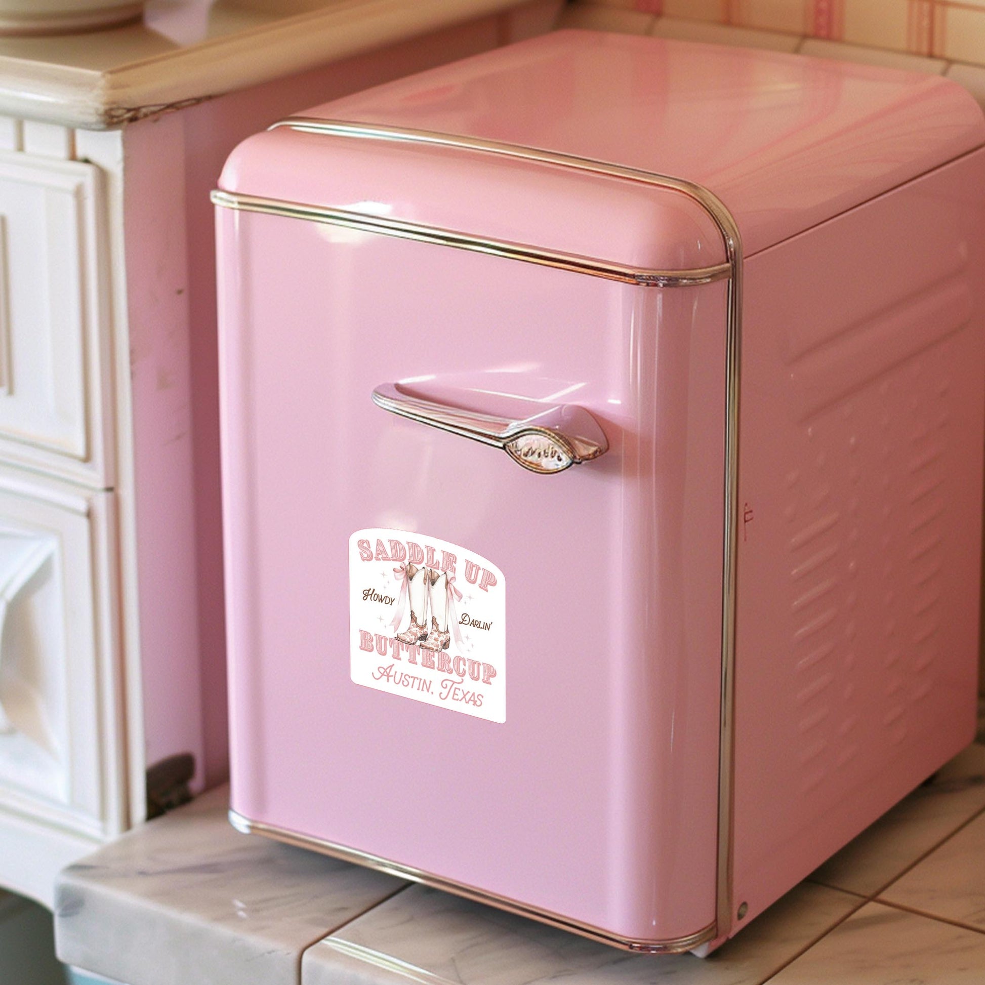 Vinyl Magnet-Love+Local Coquette Cowgirl Saddle Up -2