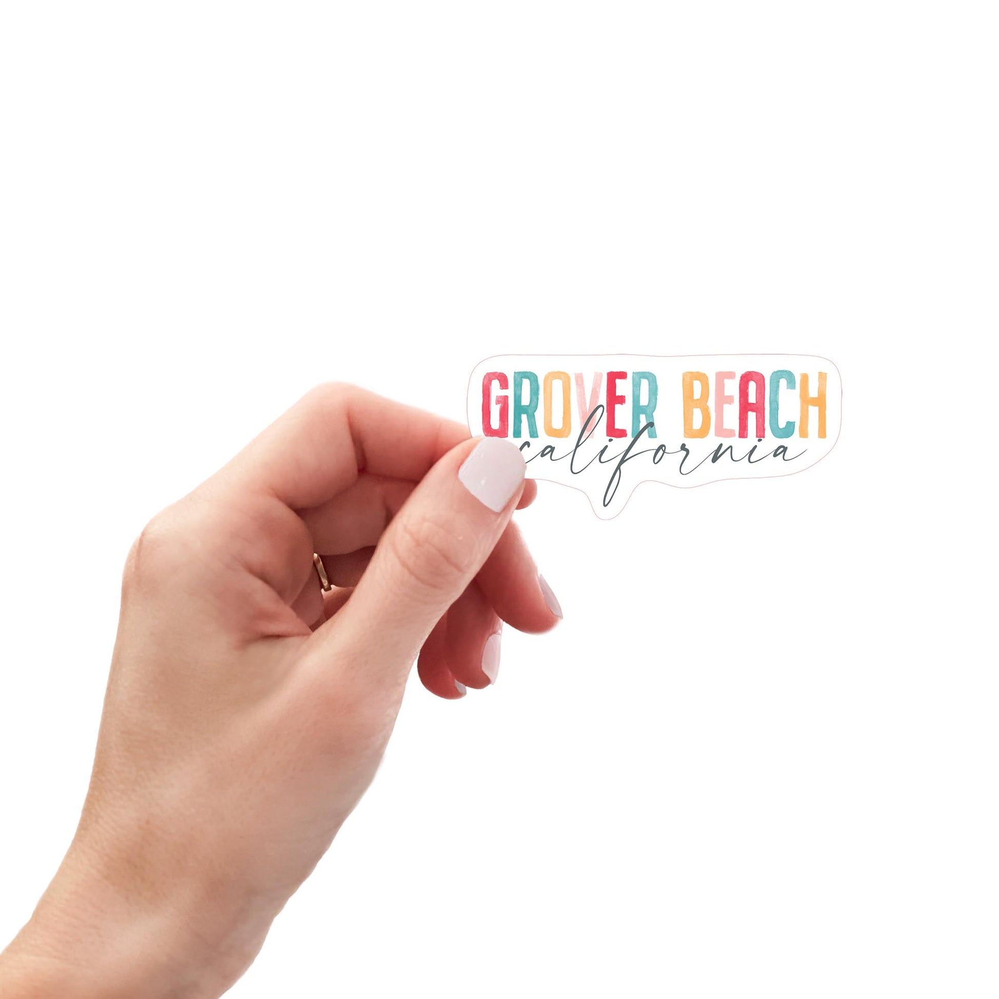 Vinyl Magnet-Watercolor City Grover Beach California -0