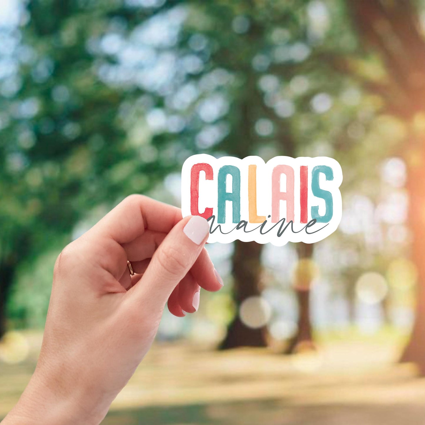 Vinyl Magnet-Watercolor City Calais Maine