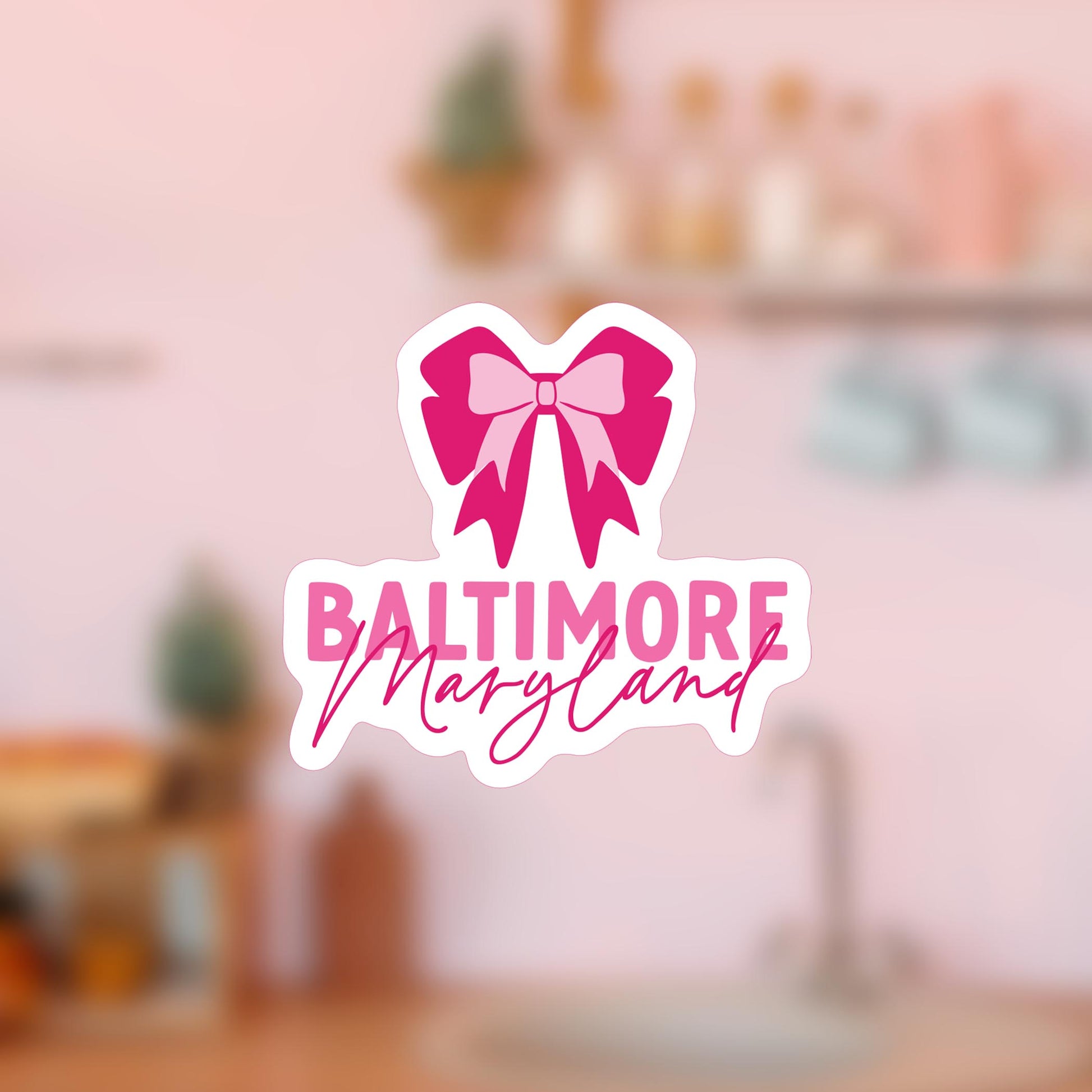 Vinyl Magnet-Love+Local Bonita Bows -4