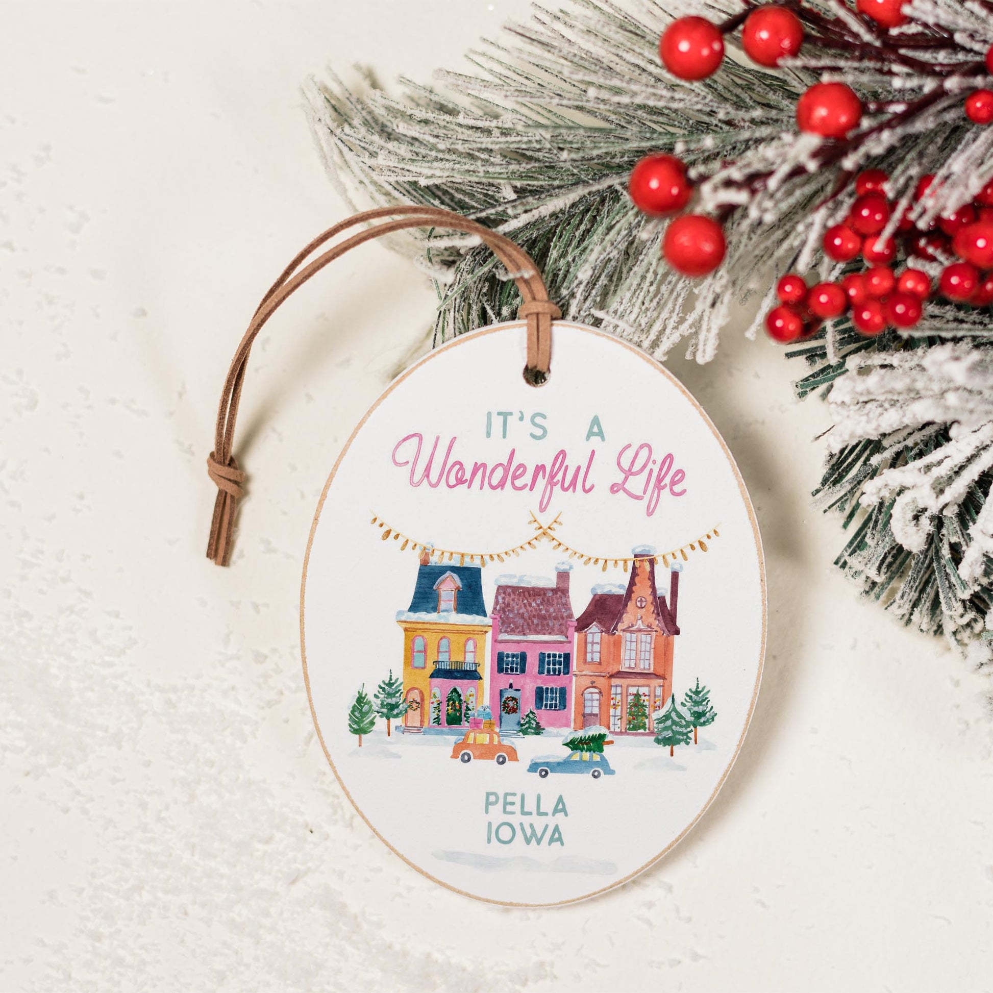 Oval Ornament-It's A Wonderful Life Pella Iowa -1