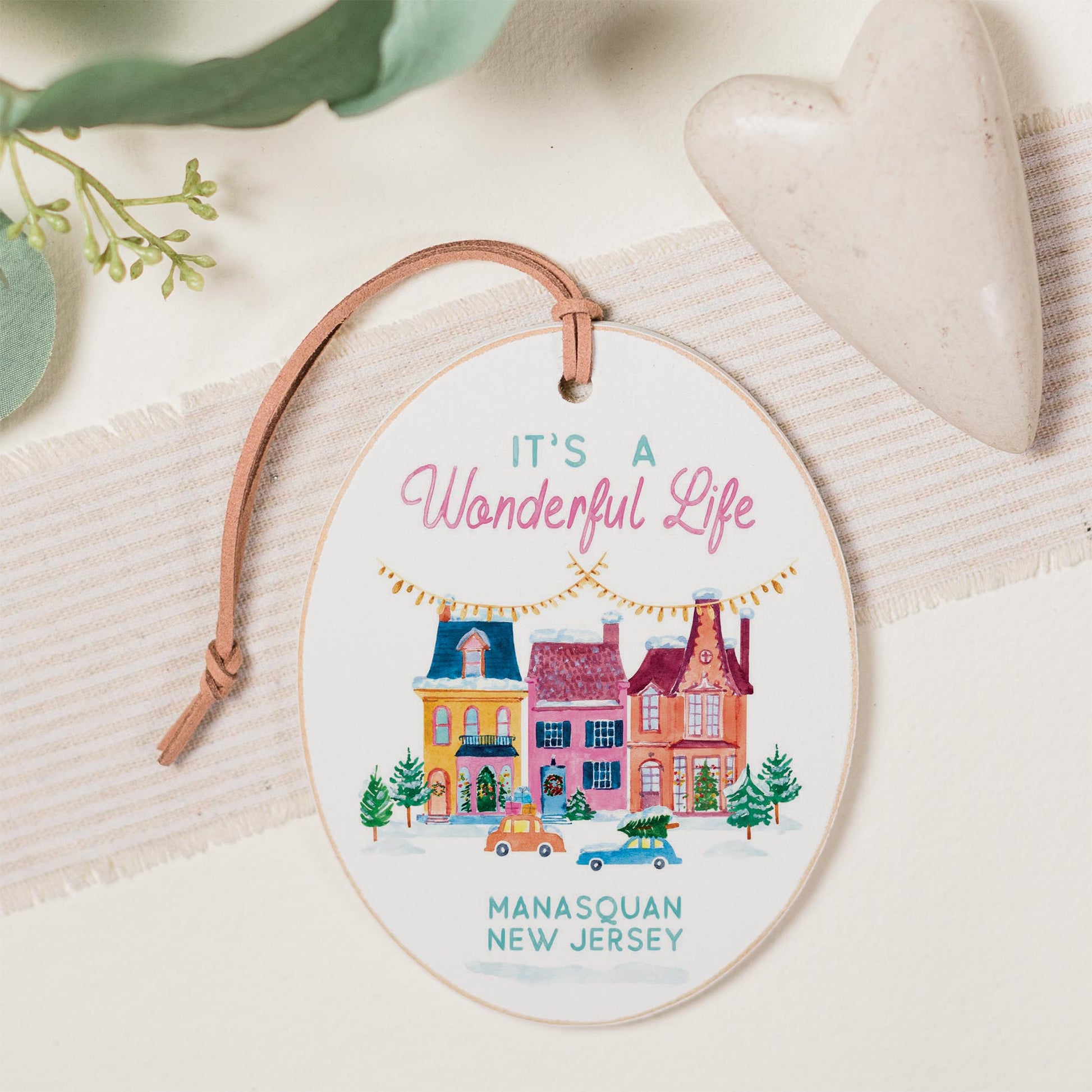 Oval Ornament-It's A Wonderful Life Manasquan New Jersey -0