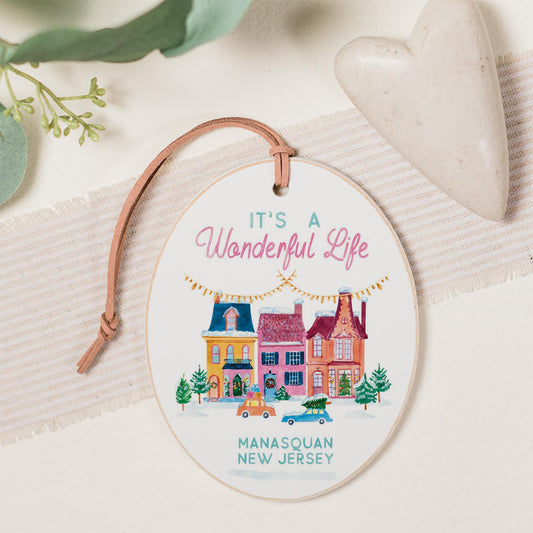 Oval Ornament-It's A Wonderful Life Manasquan New Jersey -0