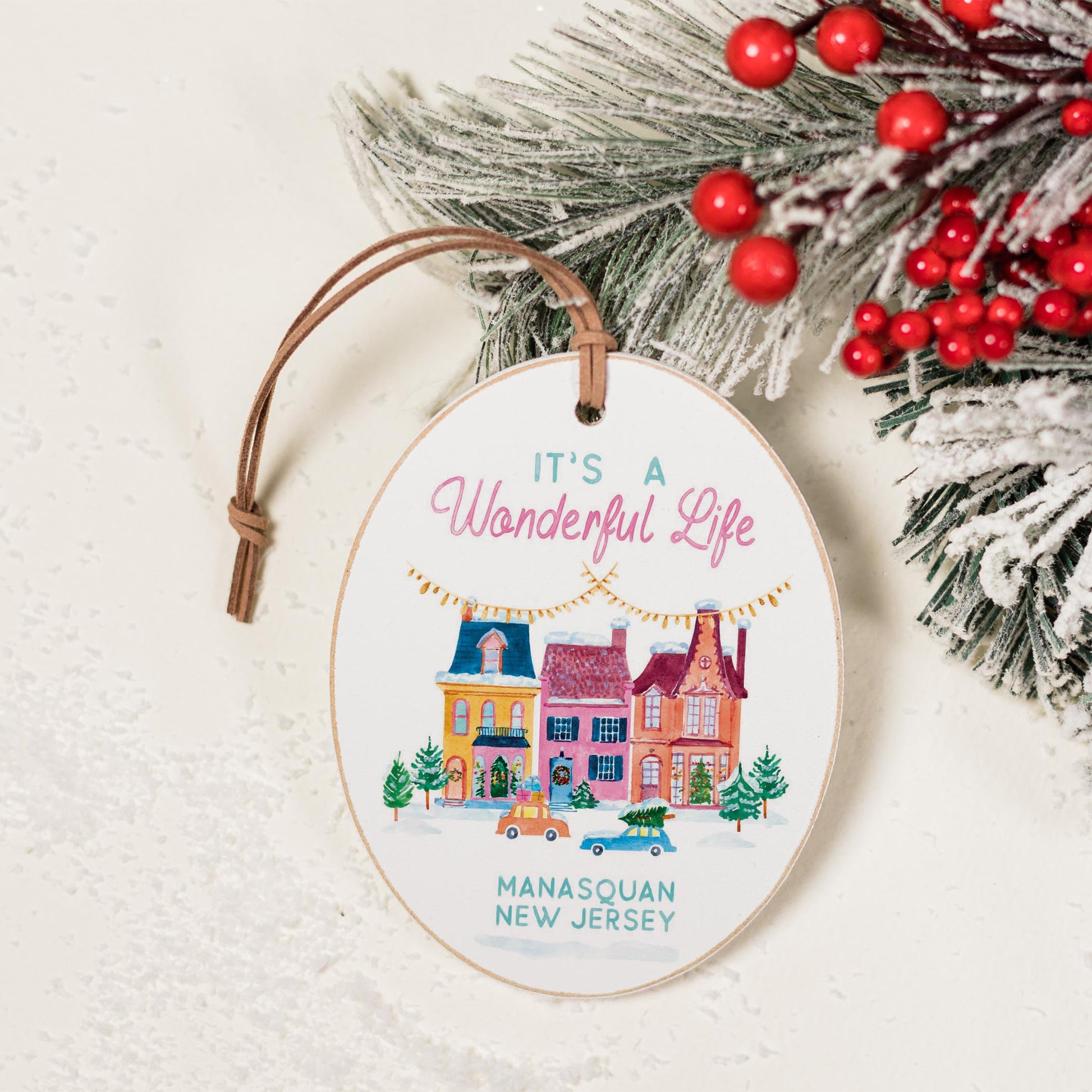 Oval Ornament-It's A Wonderful Life Manasquan New Jersey -1
