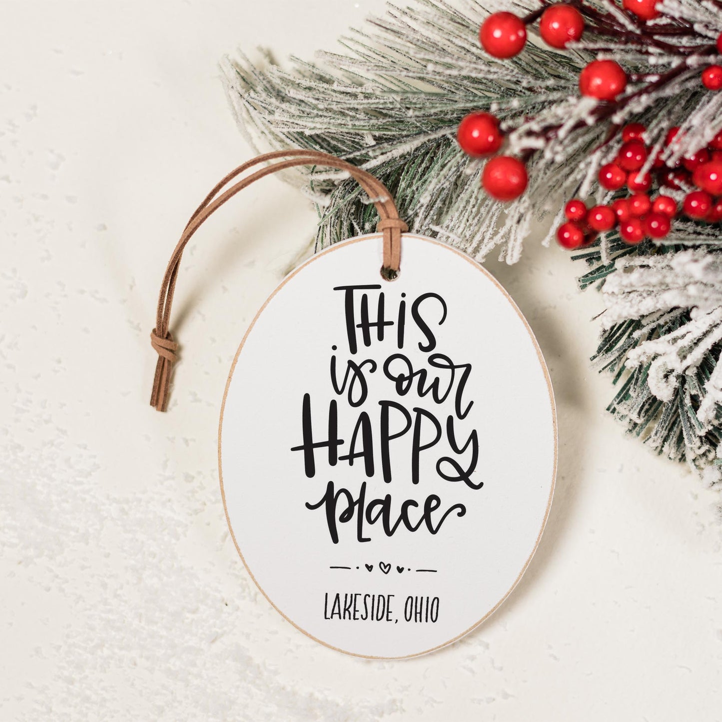 Oval Ornament-Our Happy Place Lakeside Ohio -1