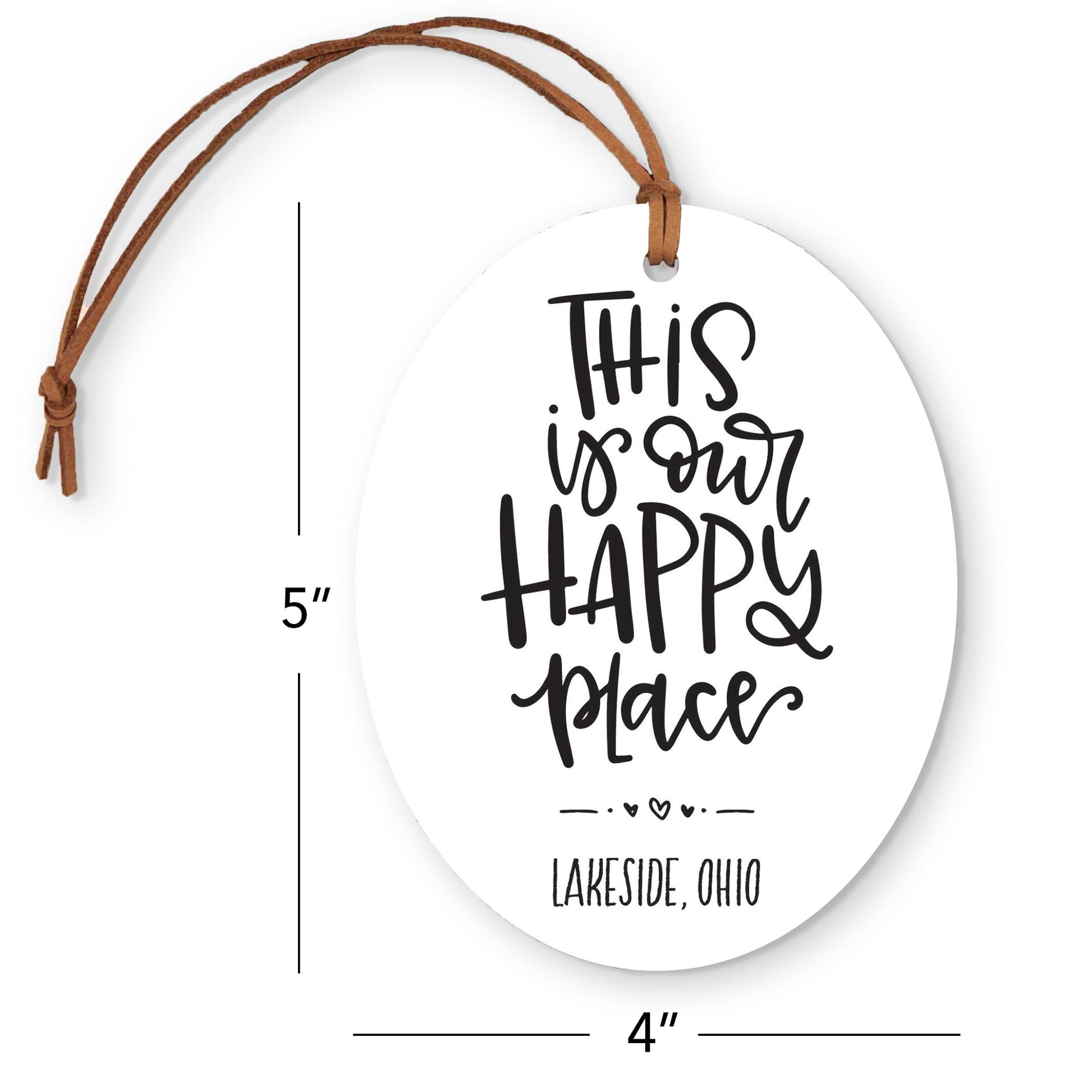 Oval Ornament-Our Happy Place Lakeside Ohio -3