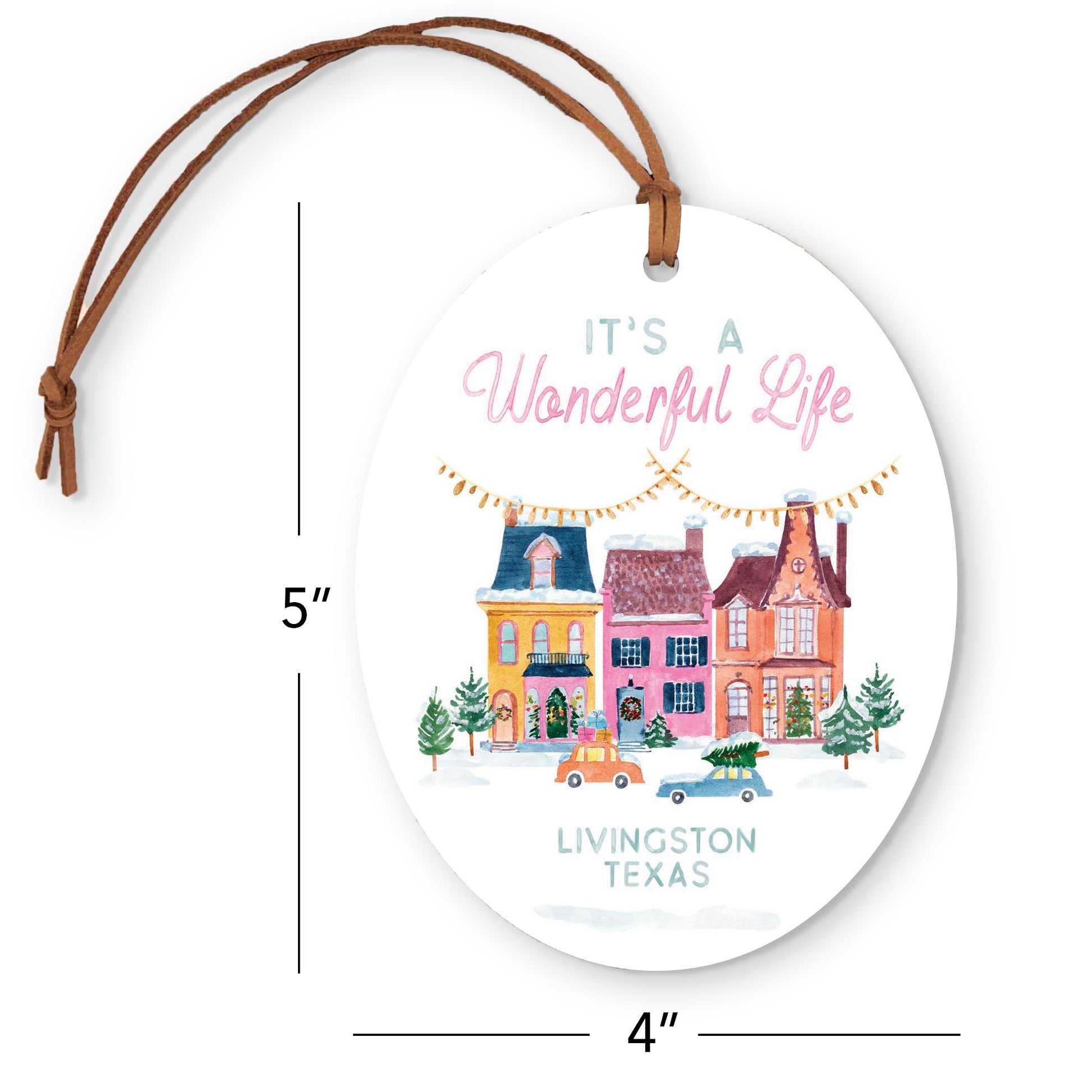 Oval Ornament-It's A Wonderful Life Livingston Texas -3