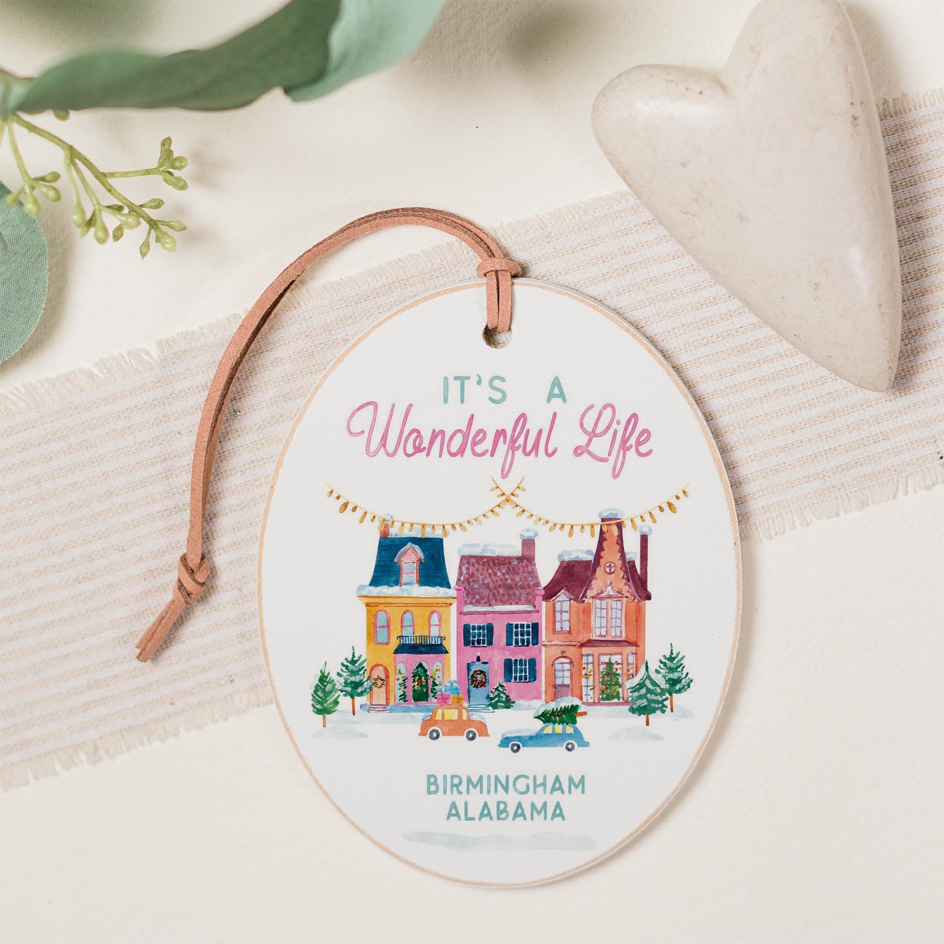 Oval Ornament-It's A Wonderful Life Birmingham Alabama -0
