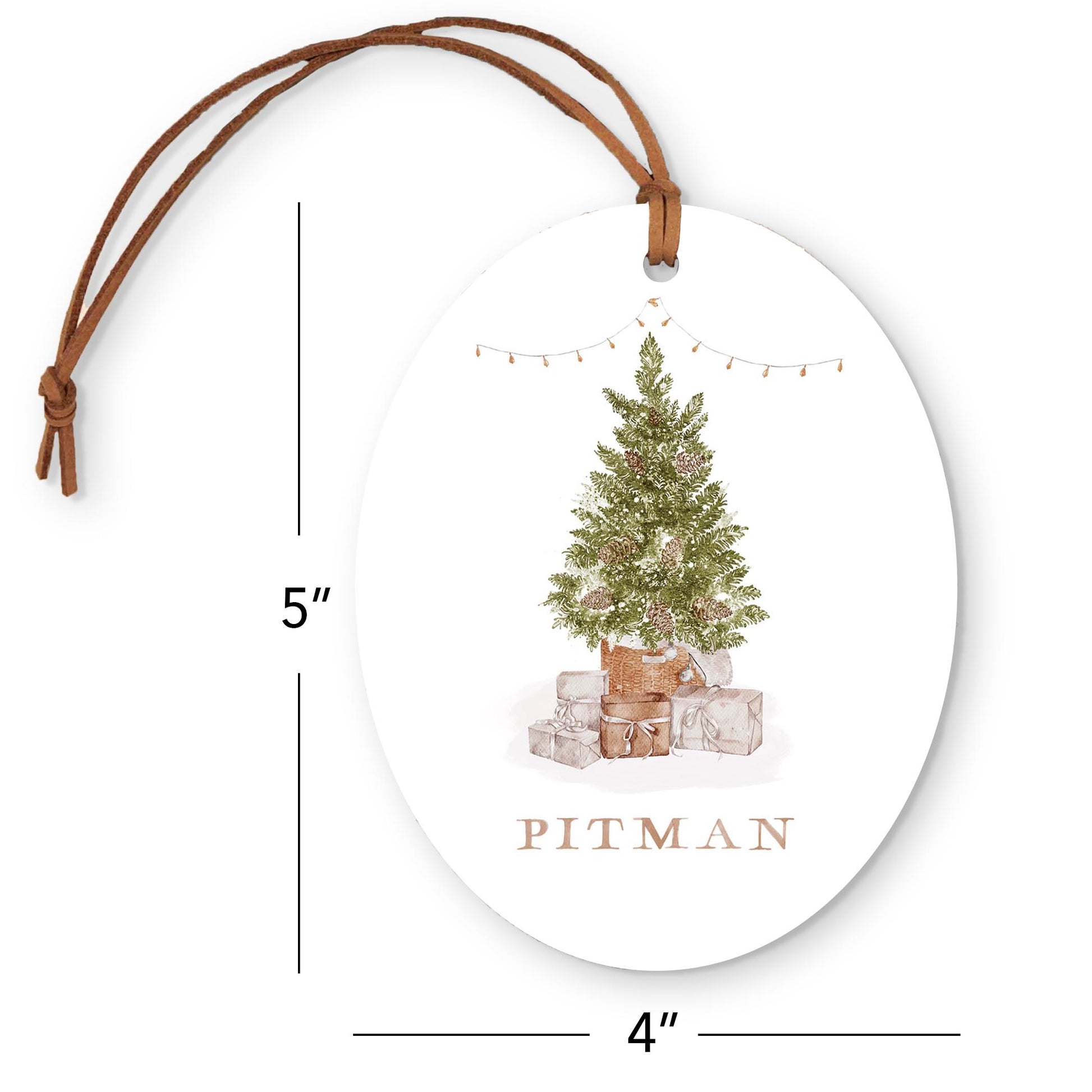 Oval Ornament-Christmas Cottage Tree Pitman -3