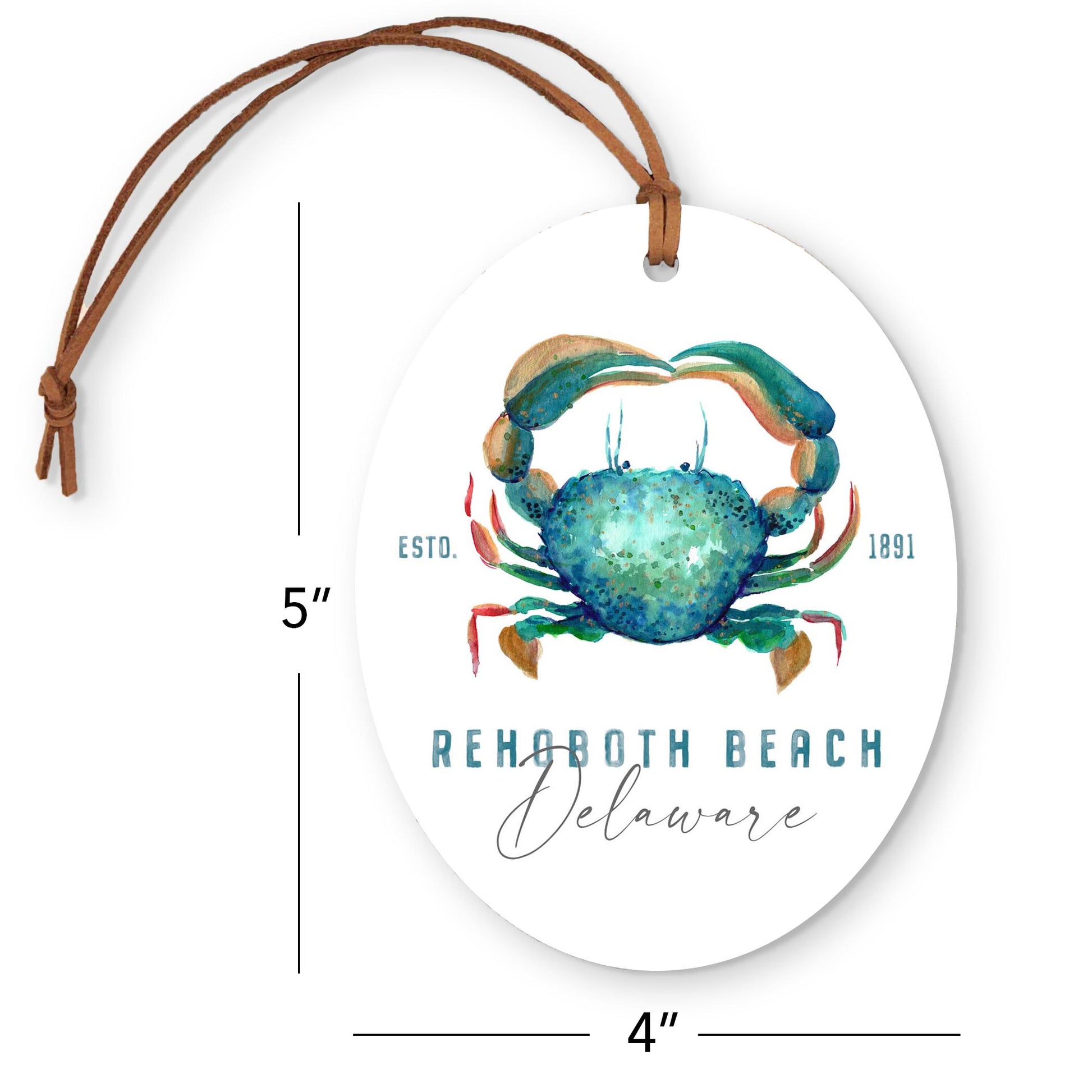 Oval Ornament-Blue Crab Rehoboth Beach Delaware -3