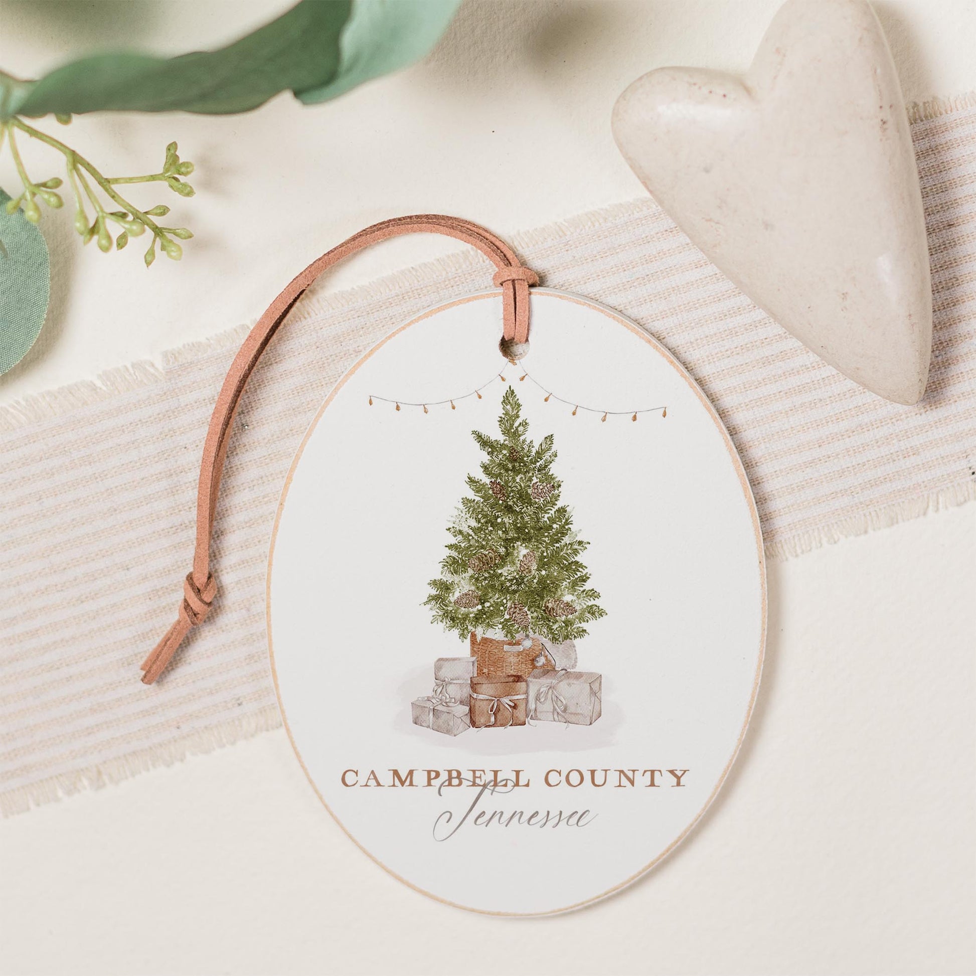 Oval Ornament-Cottage Tree Campbell County Tennessee -0