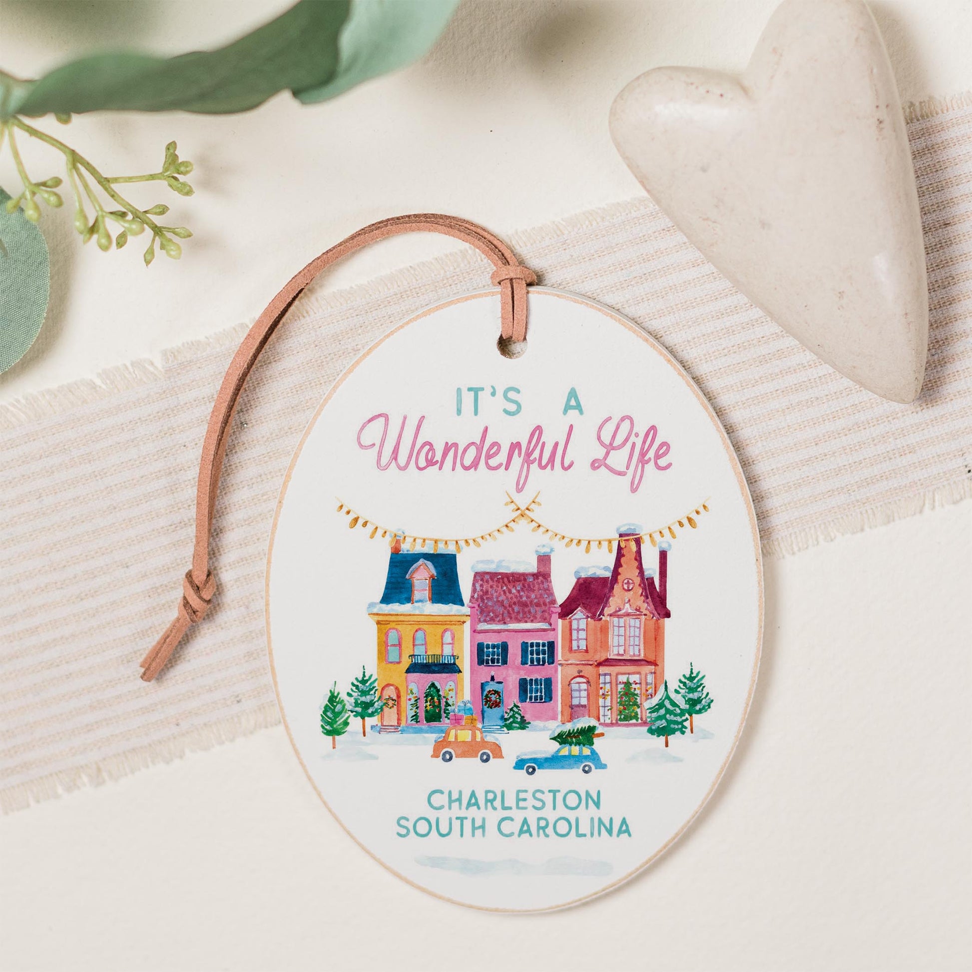 Oval Ornament-It's A Wonderful Life Charleston South Carolina -0