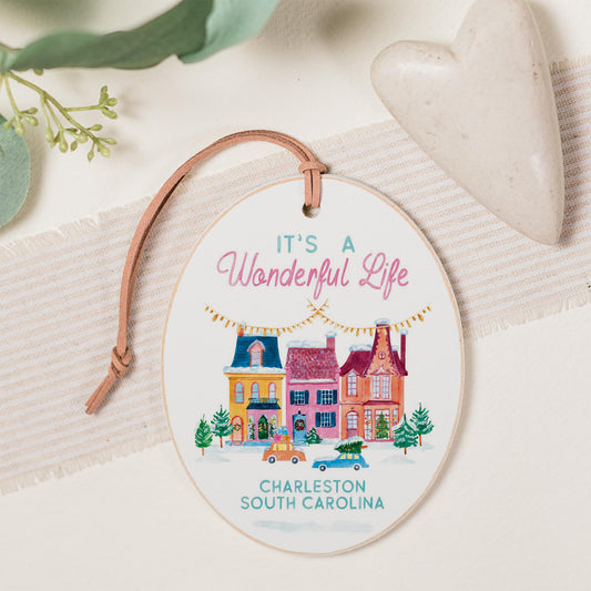 Oval Ornament-It's A Wonderful Life Charleston South Carolina -0