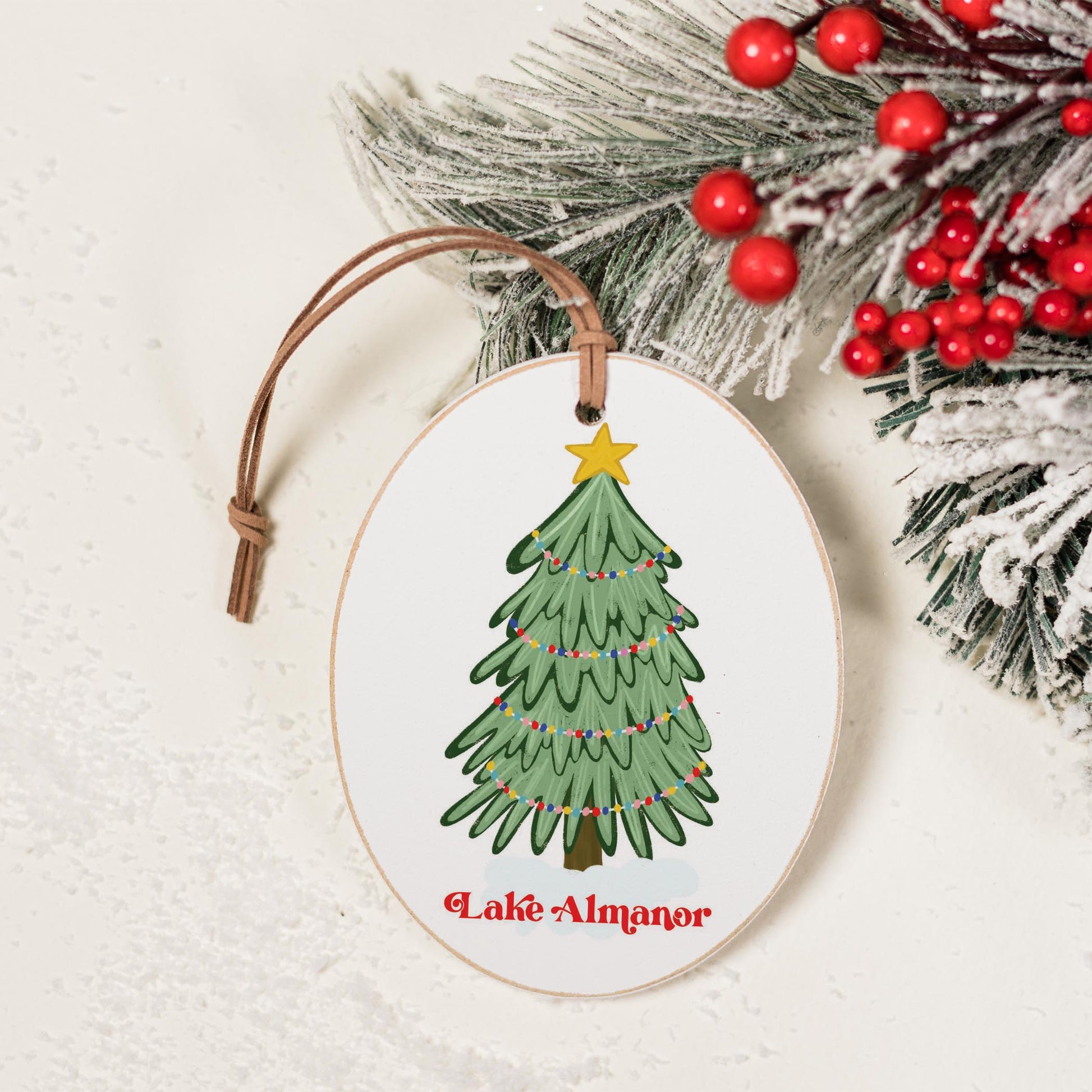 Oval Ornament-Gumdrop Tree Lake Almanor -1