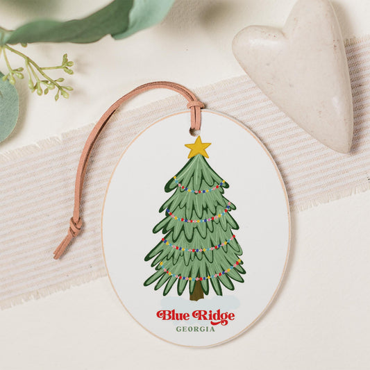 Oval Ornament-Gumdrop Christmas Tree Blue Ridge Georgia -0