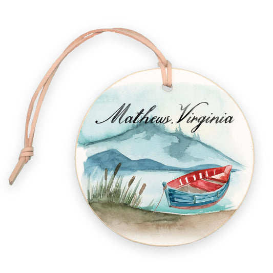 4" Round Ornament-Lake Life Mathews Virginia -0