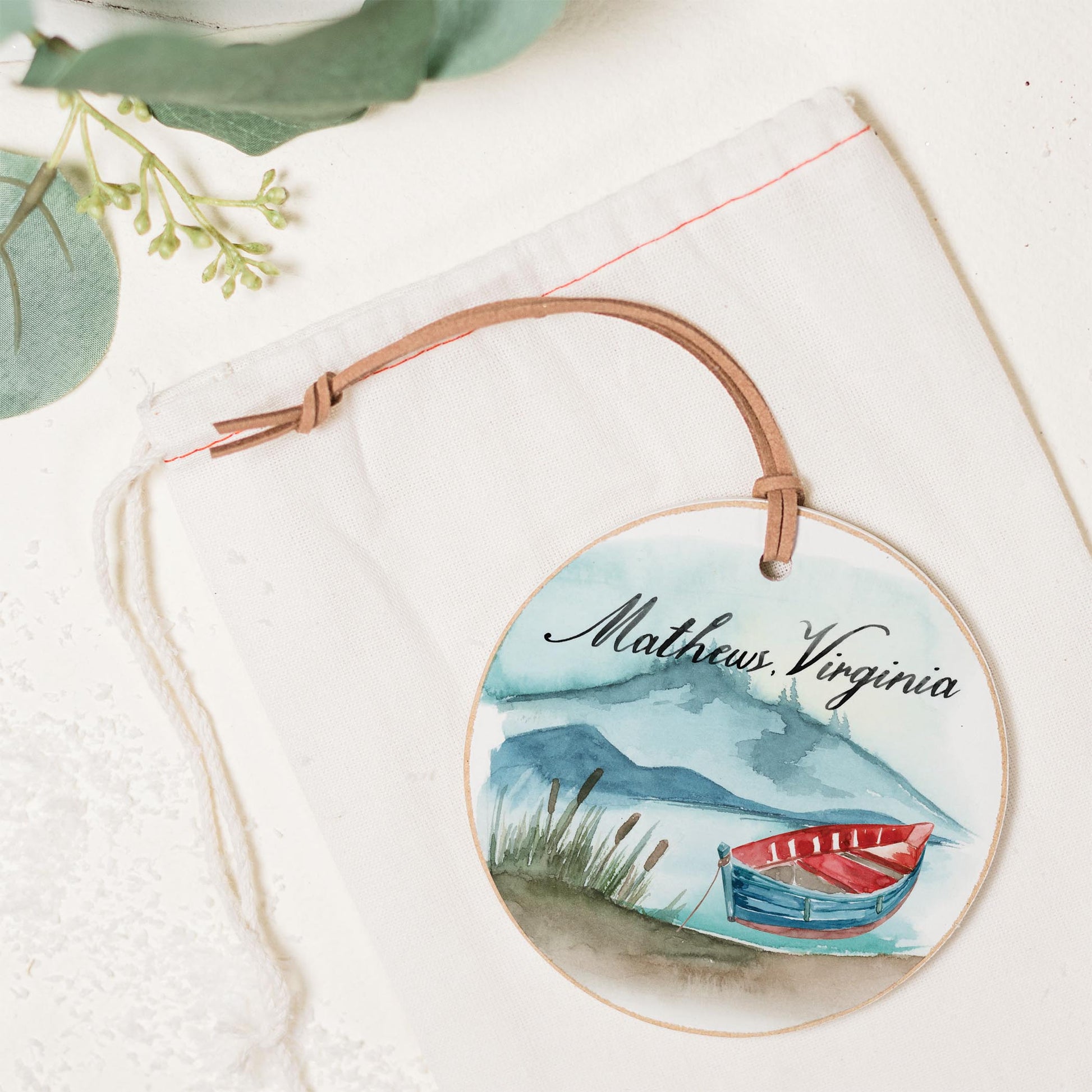 4" Round Ornament-Lake Life Mathews Virginia -1