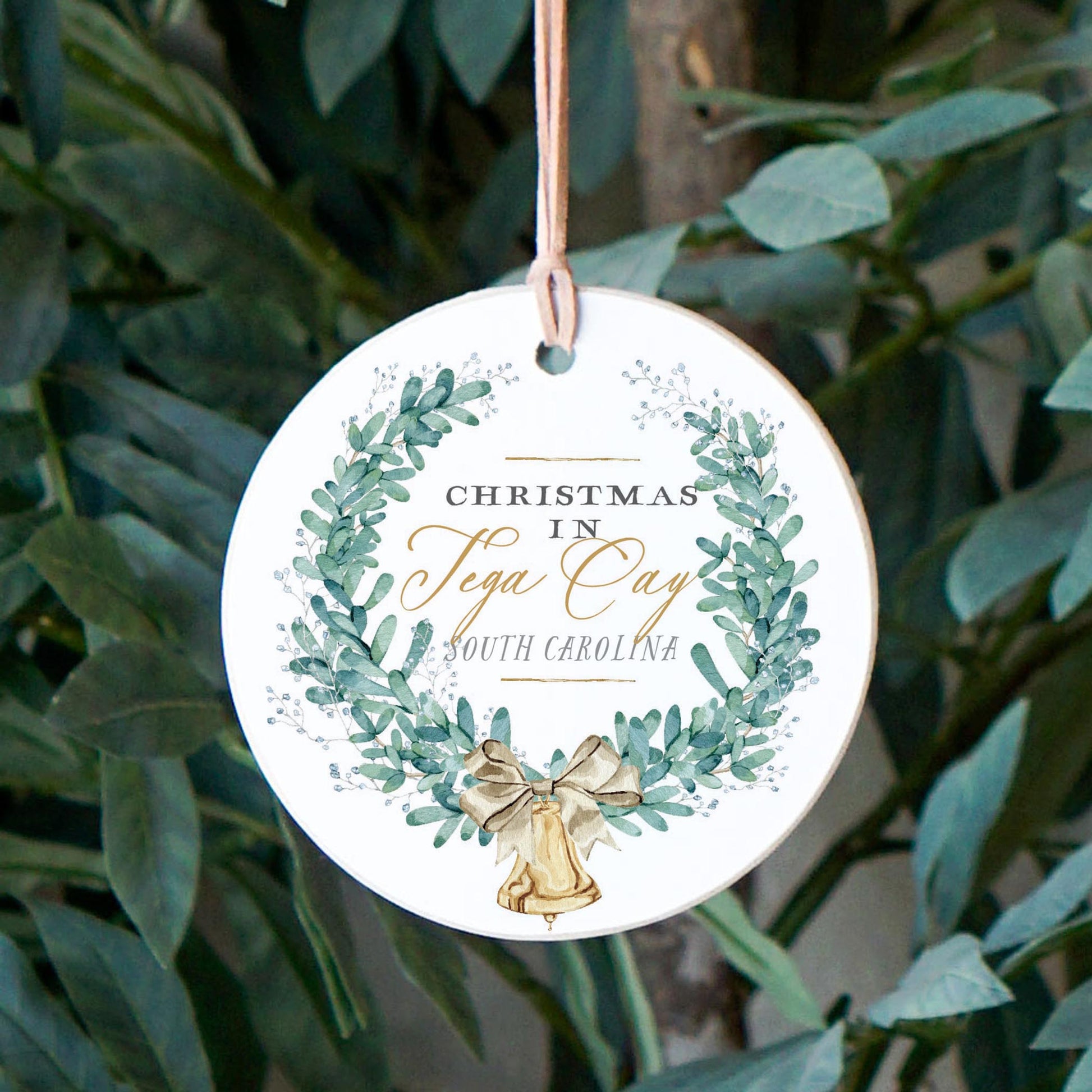 4" Round Ornament-Classic Christmas Tega Cay South Carolina -2