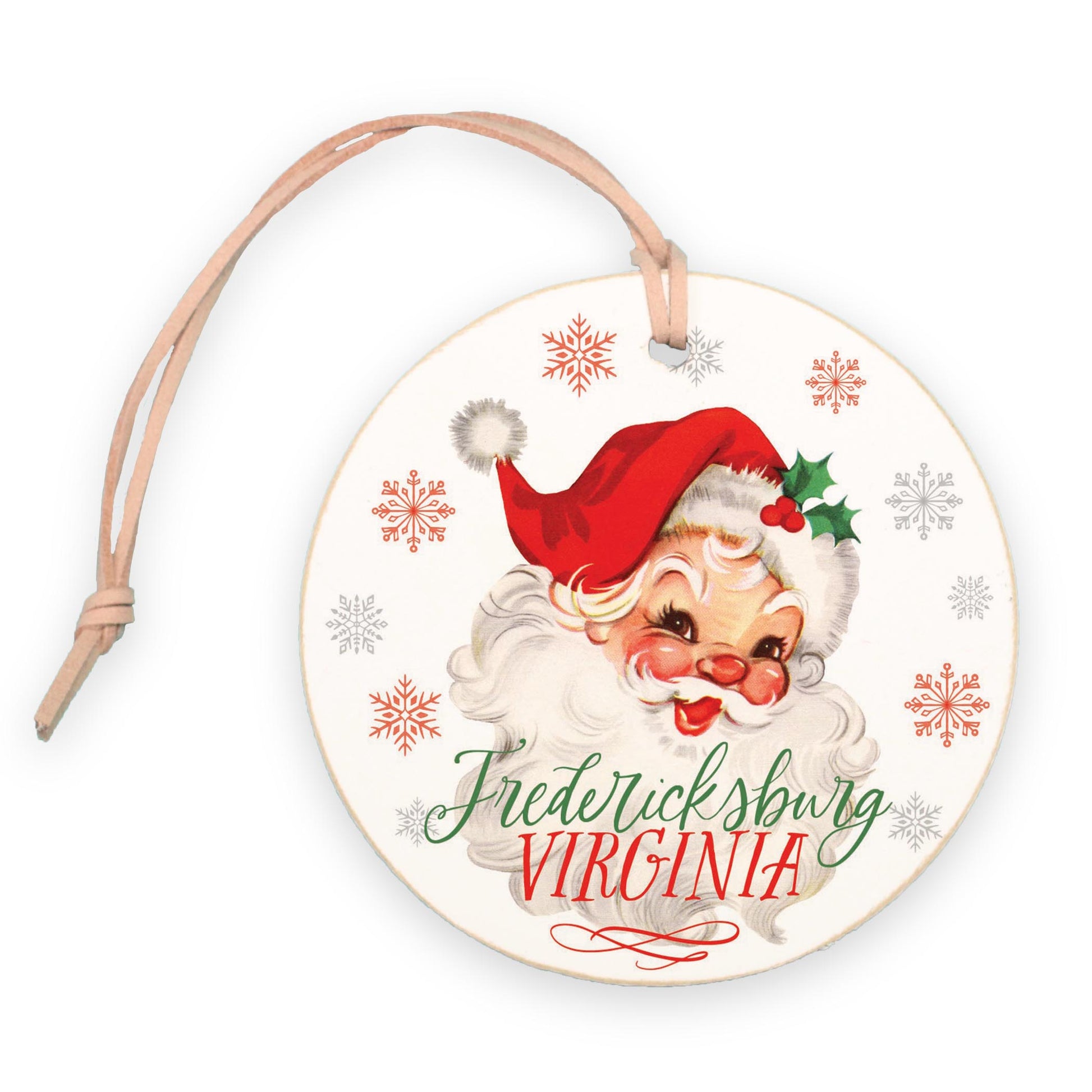 4" Round Ornament-Classic Santa Fredericksburg Virginia -0