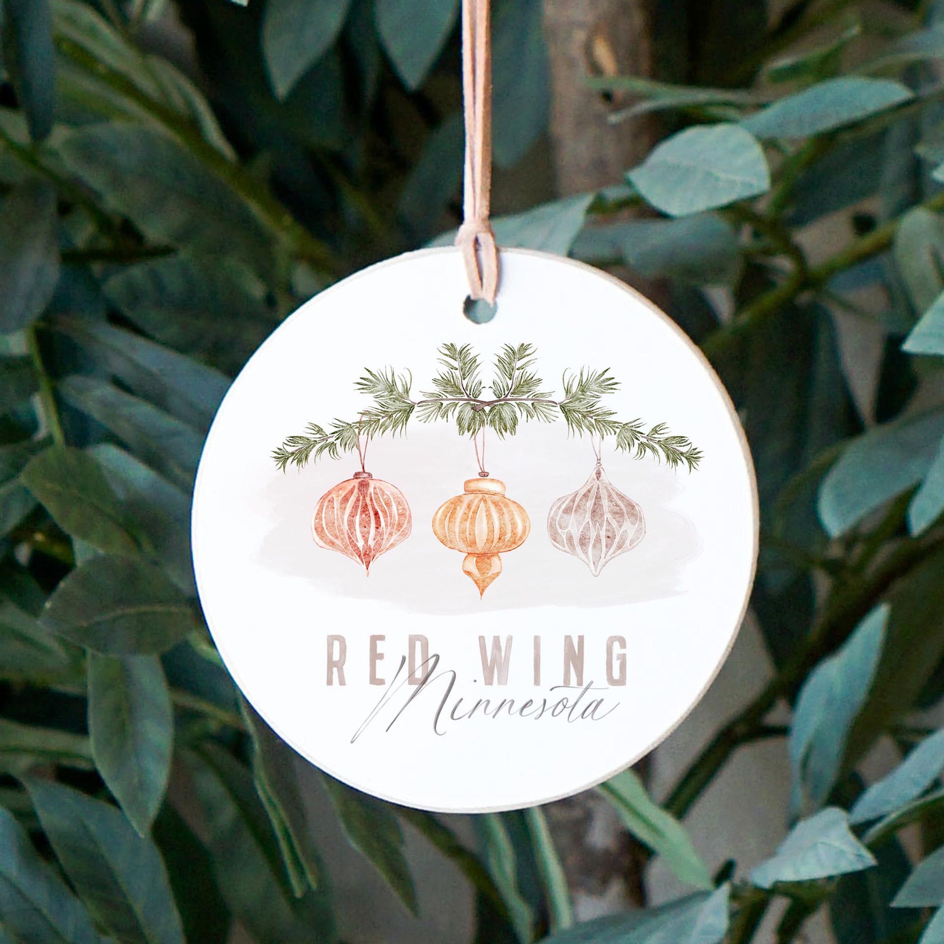 4" Round Ornament-Holiday Ornaments Red Wing Minnesota -2