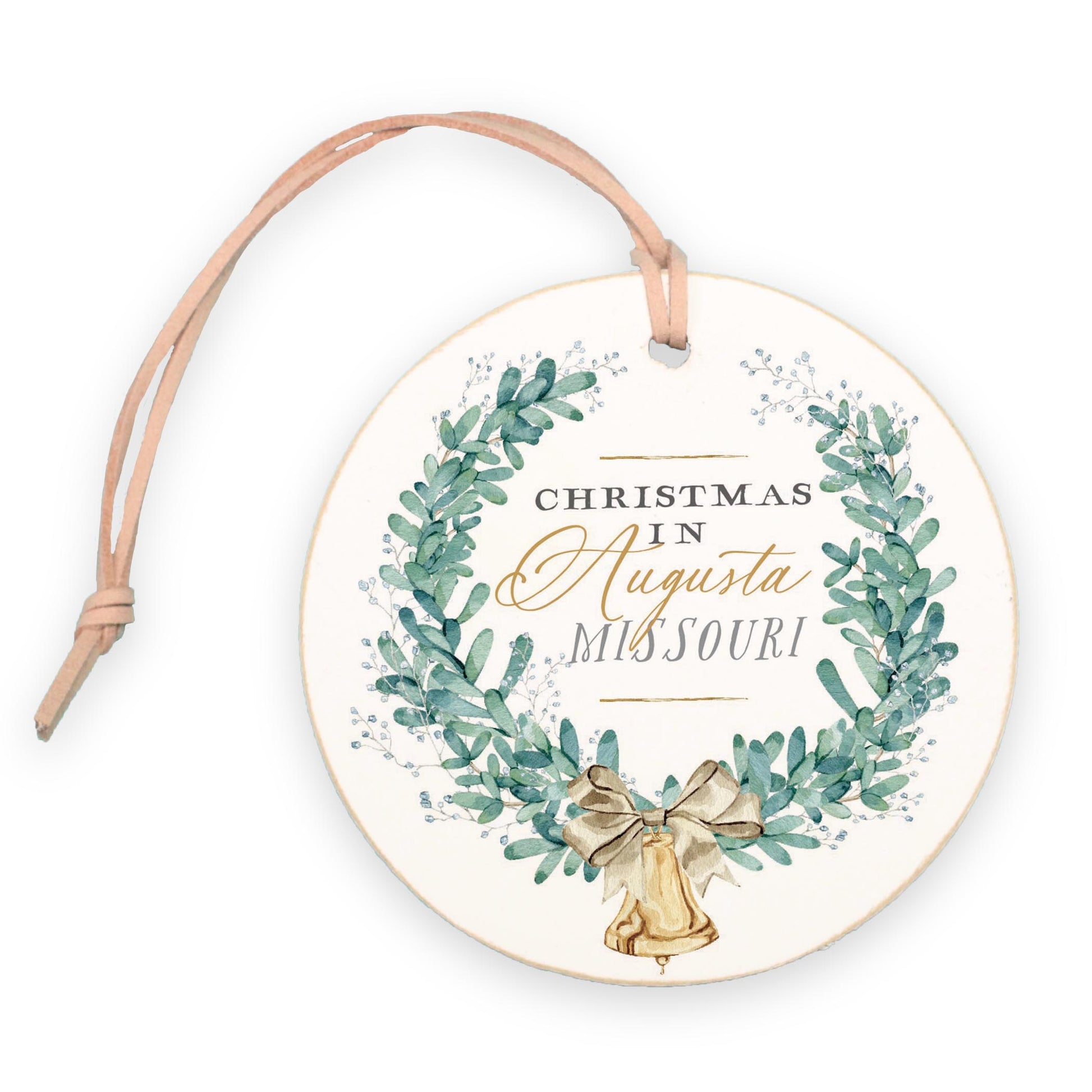 4" Round Ornament-Classic Christmas Augusta Missouri -0