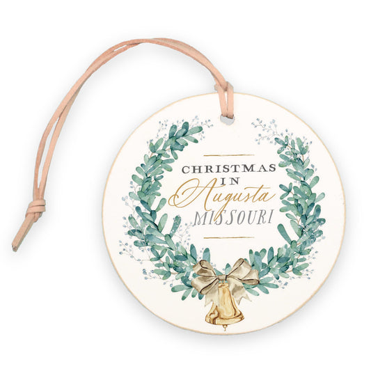 4" Round Ornament-Classic Christmas Augusta Missouri -0