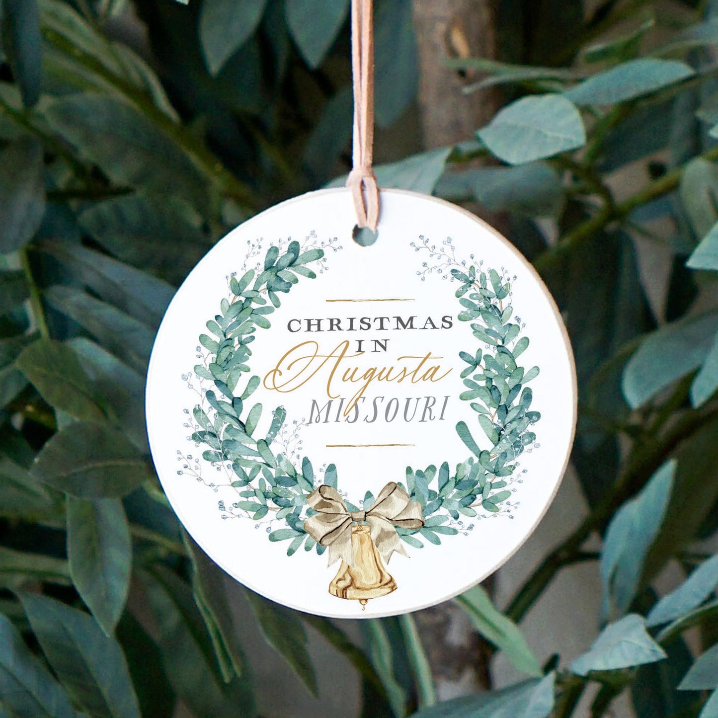 4" Round Ornament-Classic Christmas Augusta Missouri -2