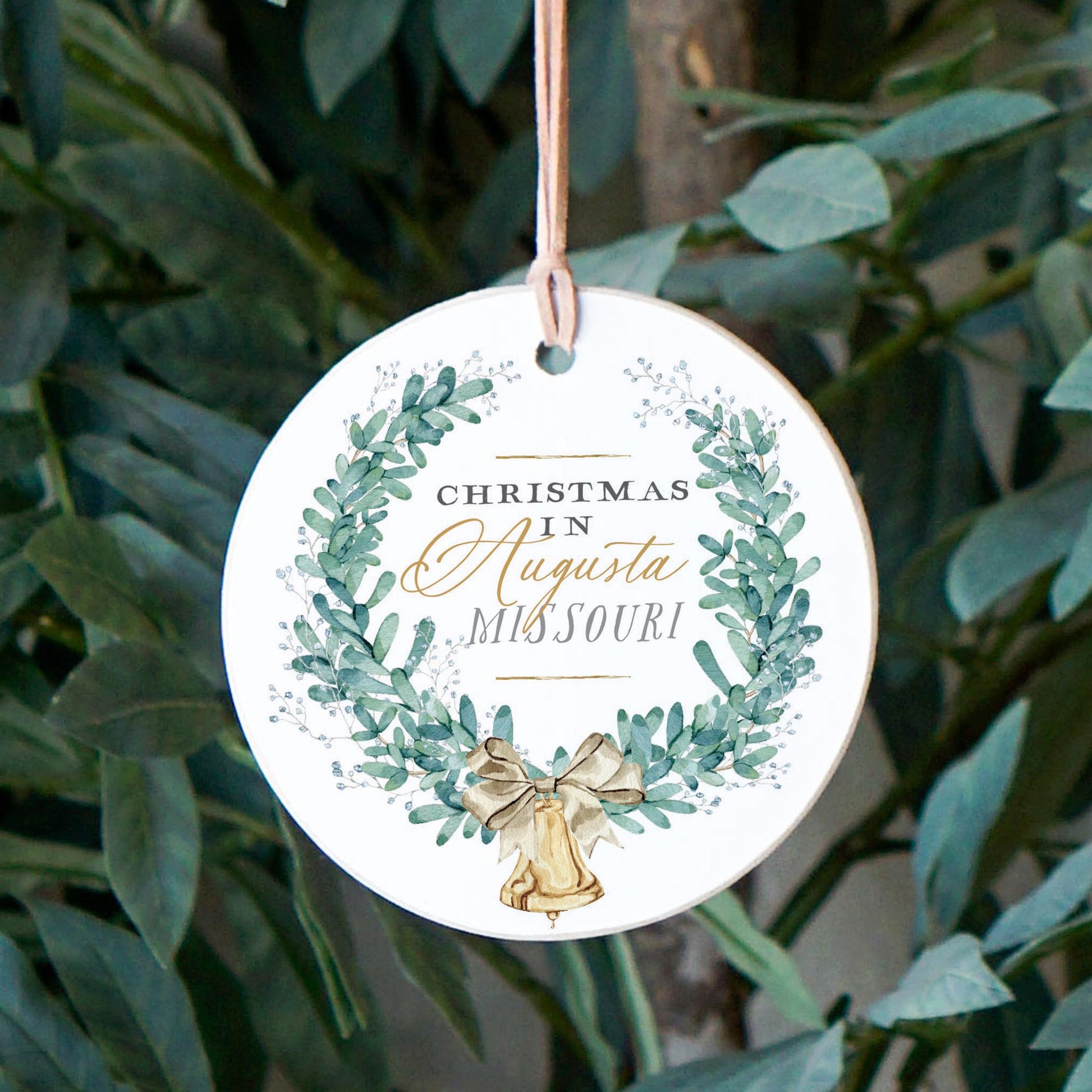 4" Round Ornament-Classic Christmas Augusta Missouri -2