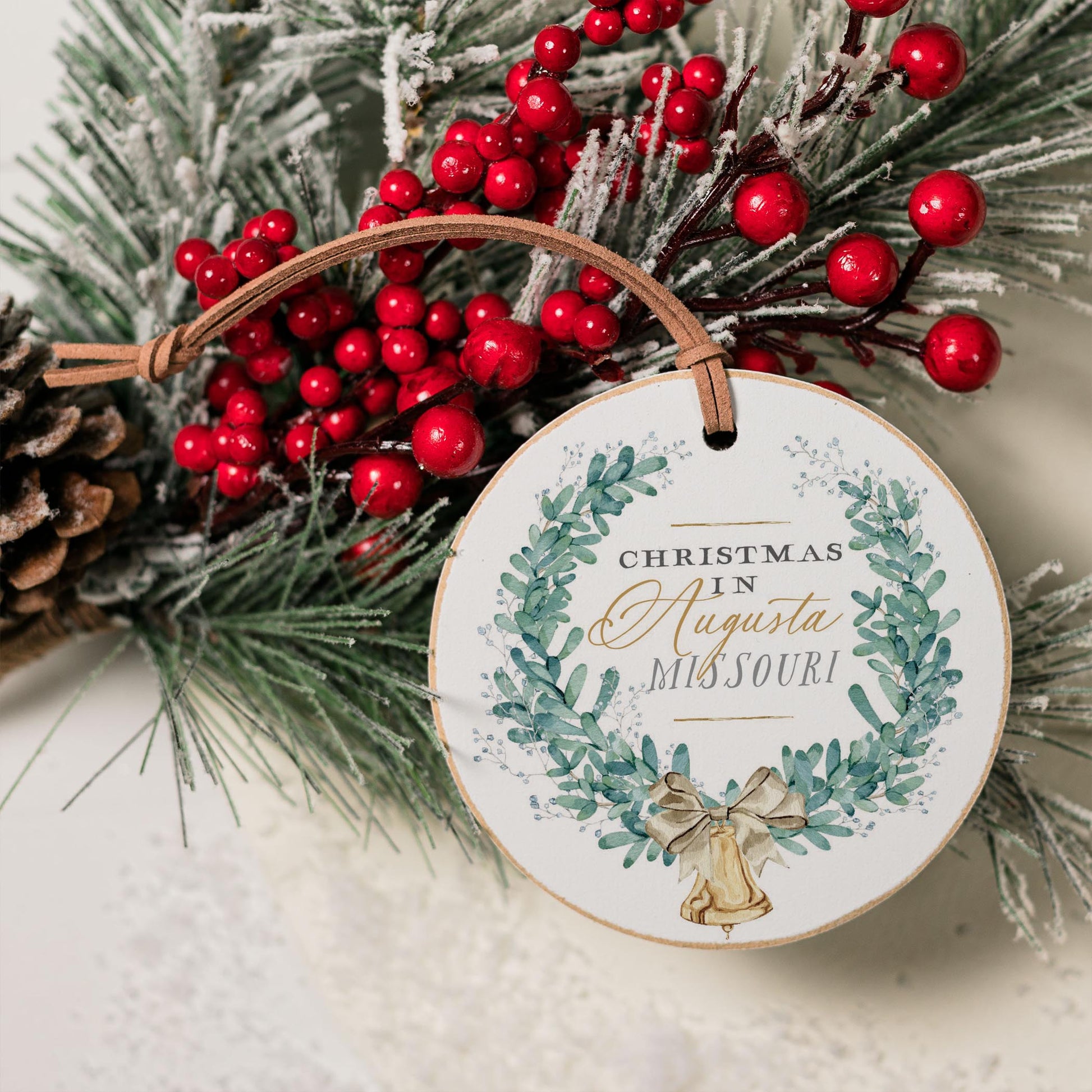 4" Round Ornament-Classic Christmas Augusta Missouri -3