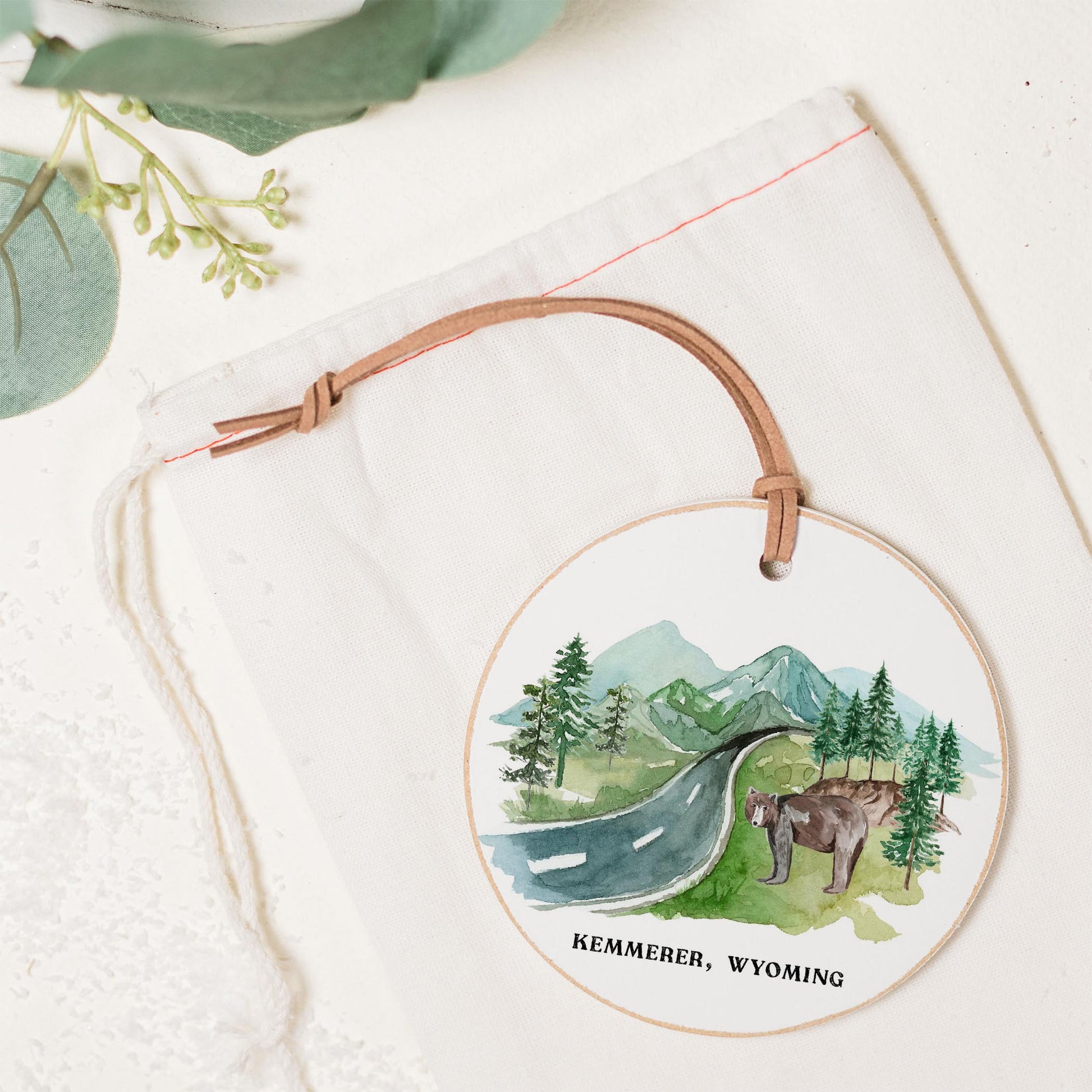 4" Round Ornament-Mountain Road Kemmerer Wyoming -1