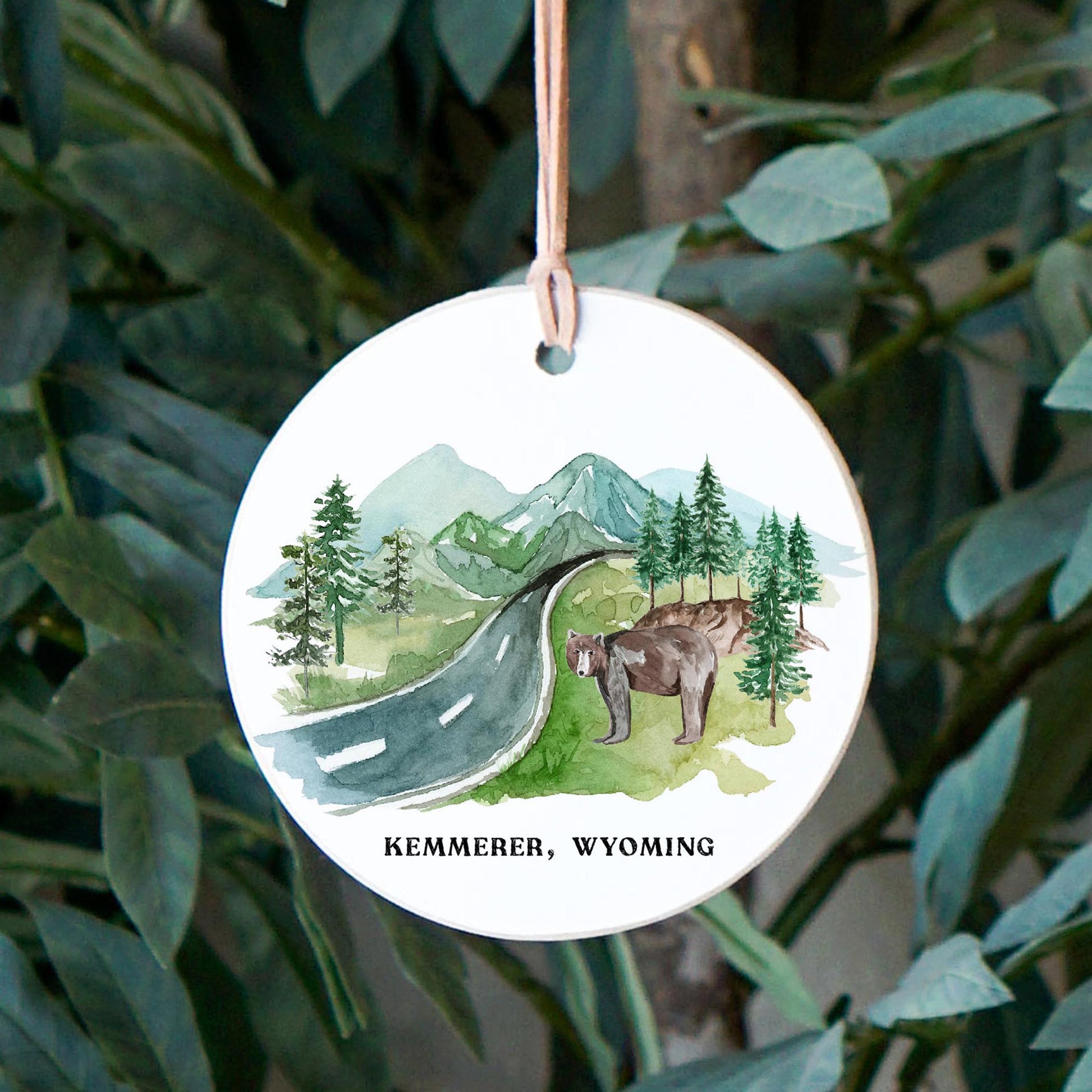 4" Round Ornament-Mountain Road Kemmerer Wyoming -2