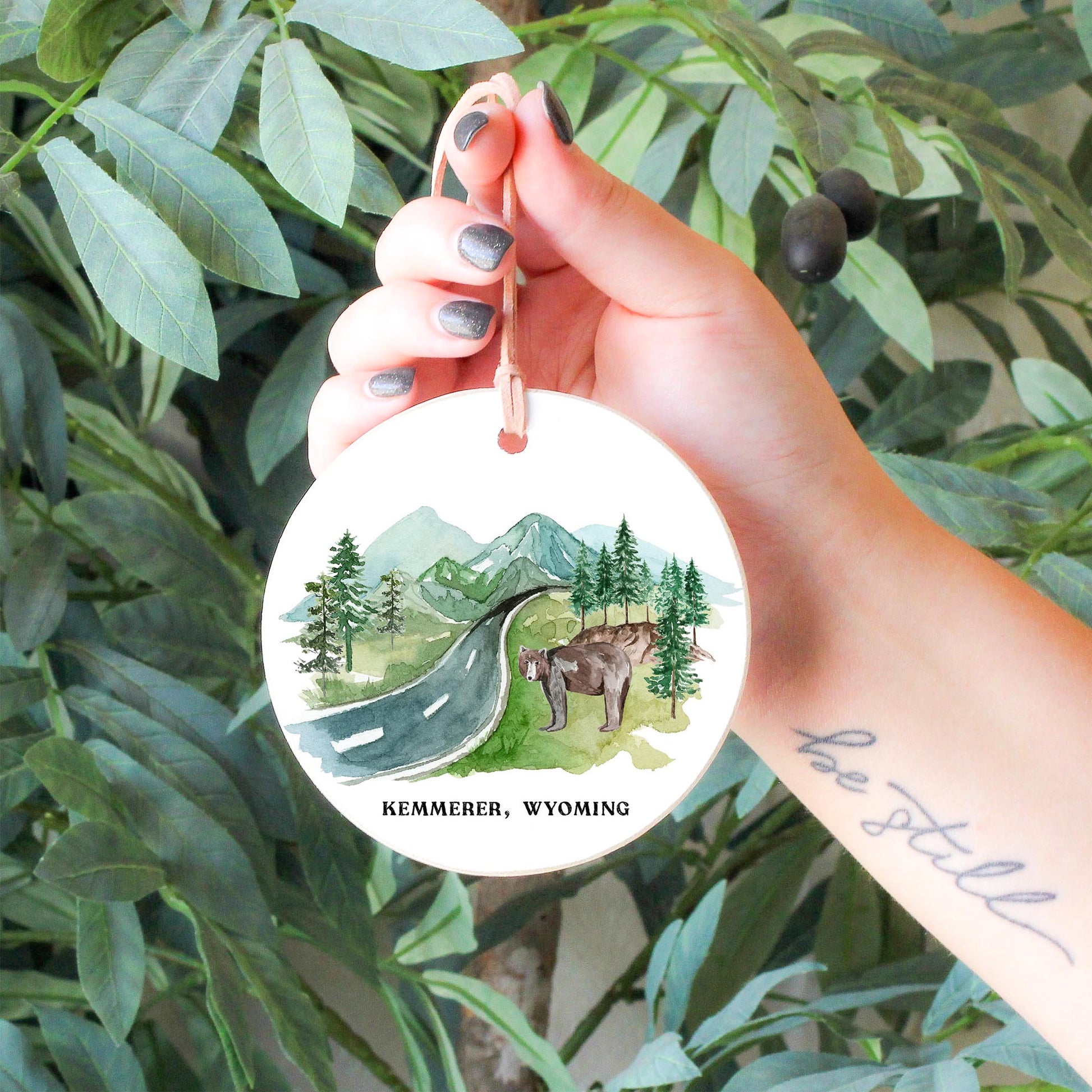 4" Round Ornament-Mountain Road Kemmerer Wyoming -4