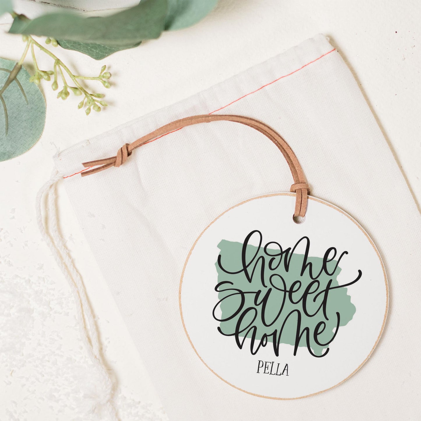 4" Round Ornament-Home Sweet Home Pella Iowa -1