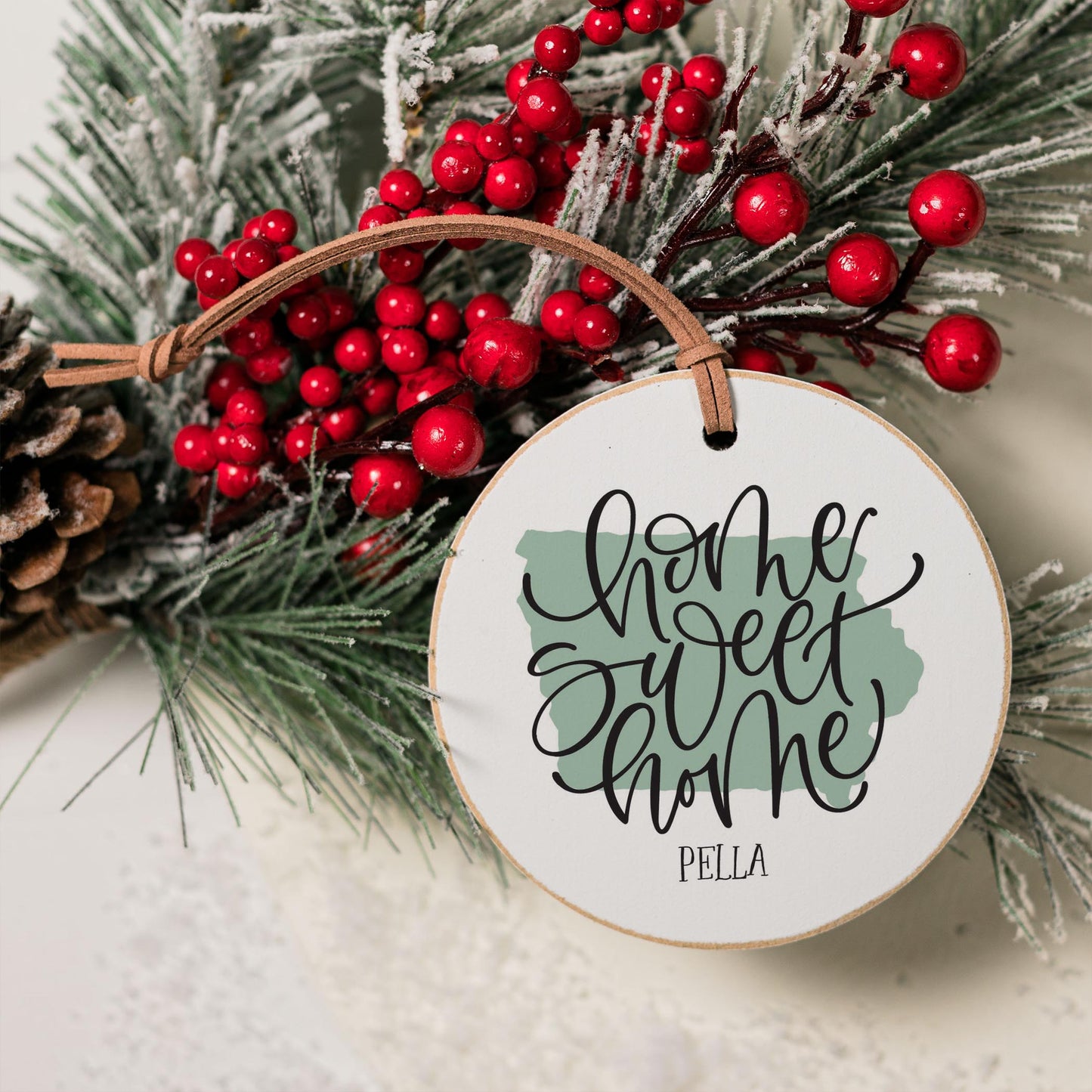 4" Round Ornament-Home Sweet Home Pella Iowa -3